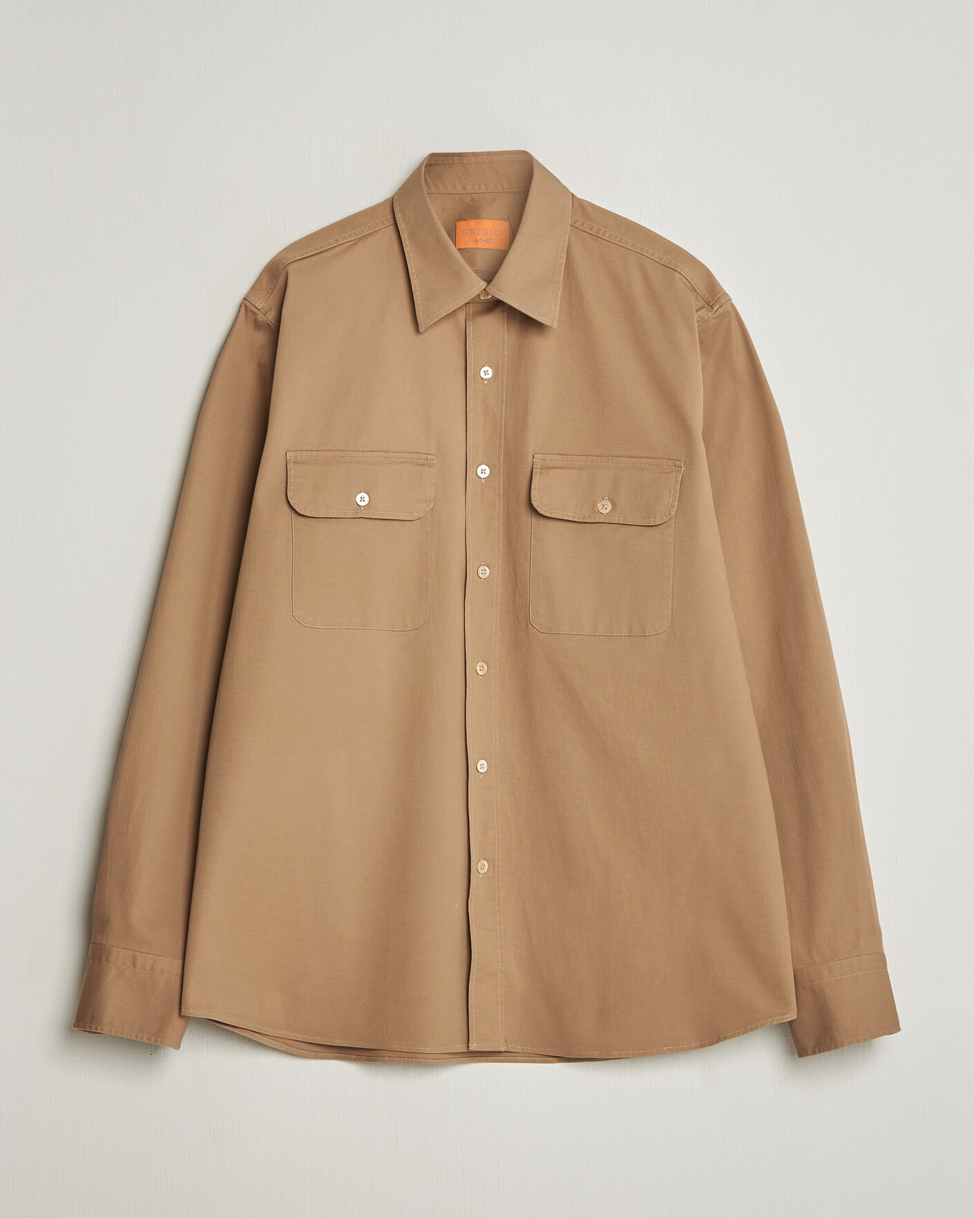 Men | Shirts | Grigio | Illinois Cotton Overshirt Khaki