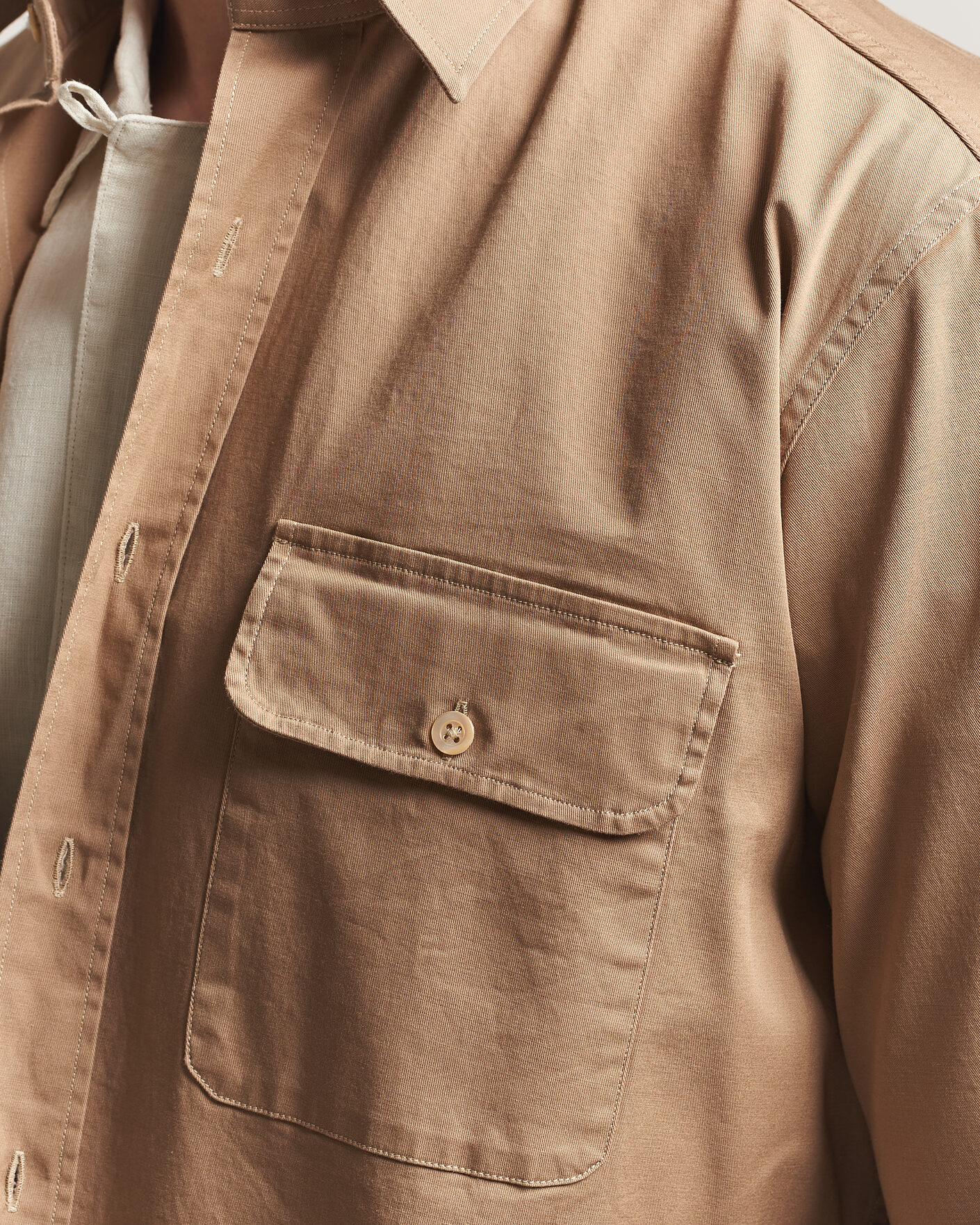 Men | Shirts | Grigio | Illinois Cotton Overshirt Khaki