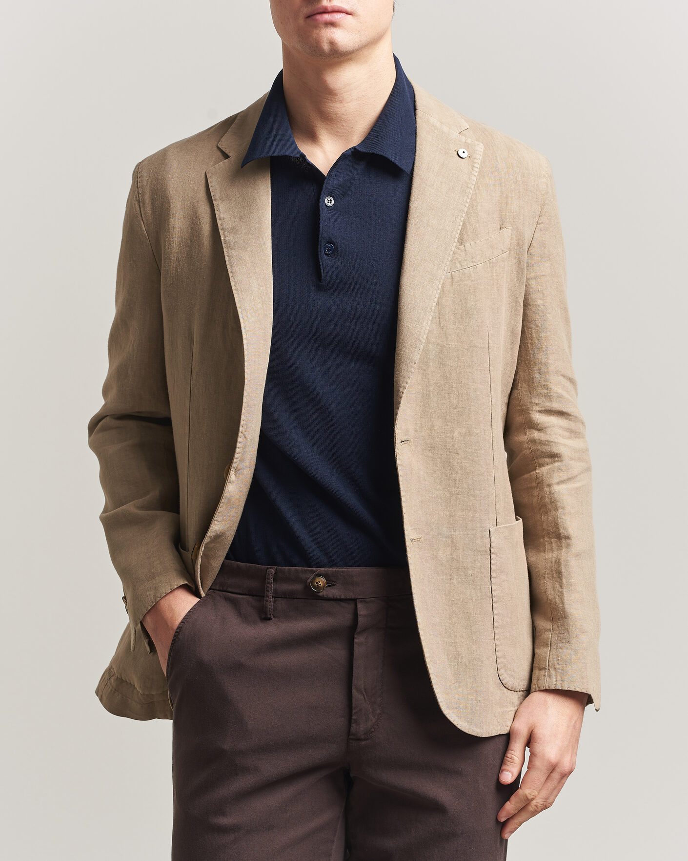Men | Blazers | L.B.M. 1911 | Jack Regular Fit Linen Blazer Taupe