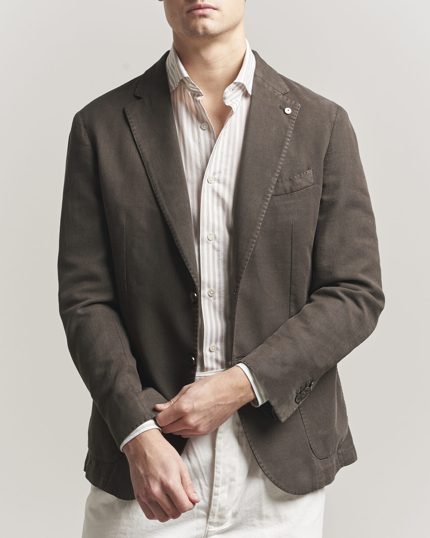 Men | Blazers | L.B.M. 1911 | Jack Regular Fit Structured Cotton Blazer Brown