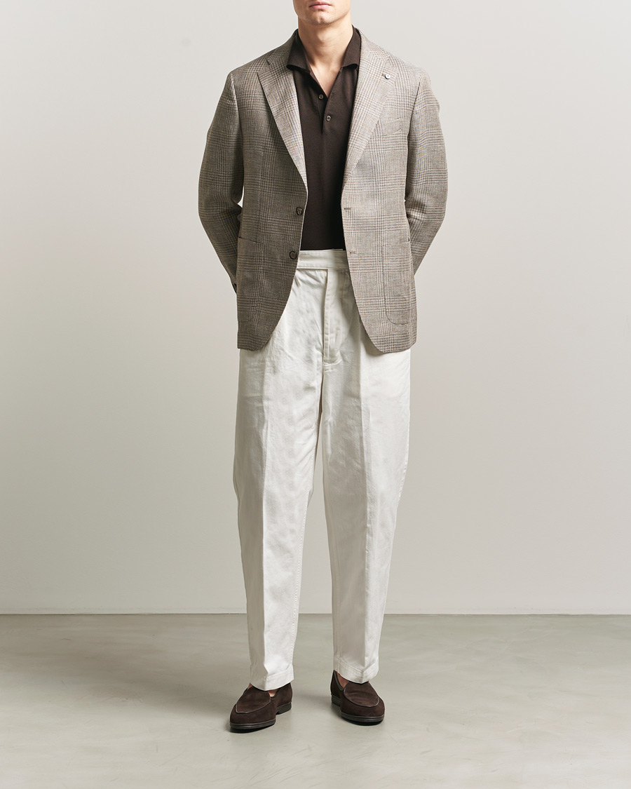 Men | Blazers | L.B.M. 1911 | Jack Regular Fit Linen/Wool Checked Blazer Taupe