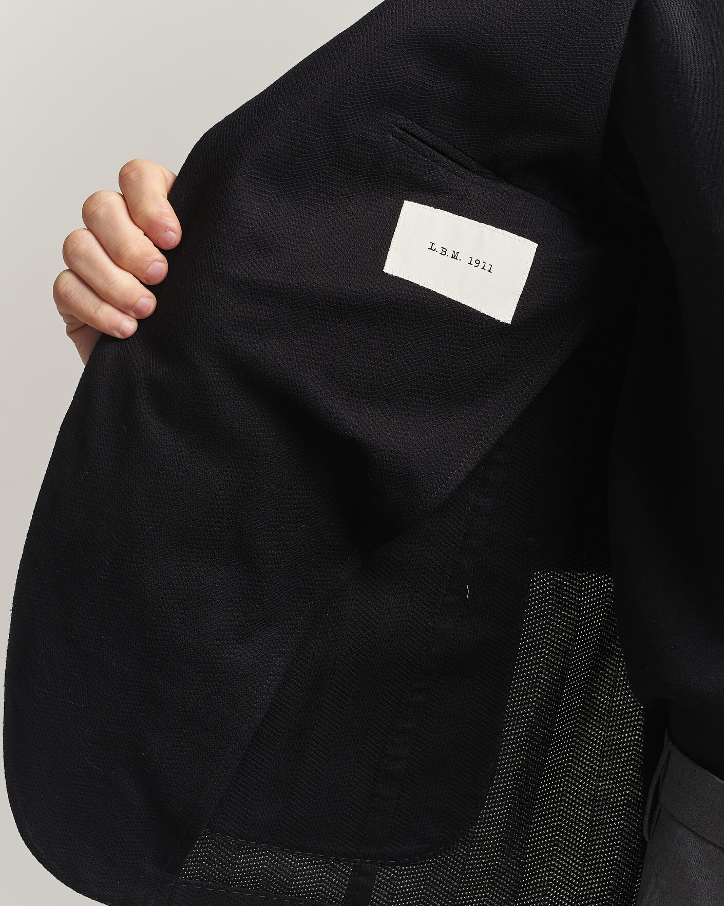 Men | Blazers | L.B.M. 1911 | Jack Herringbone Cotton Blazer Black