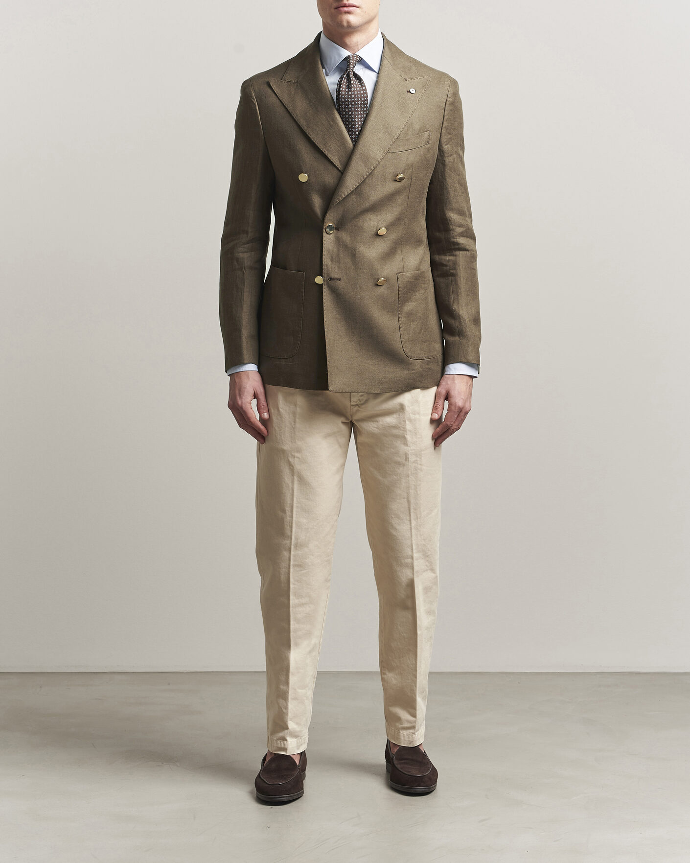 Men | Blazers | L.B.M. 1911 | Tom Regular DB Linen Blazer Olive