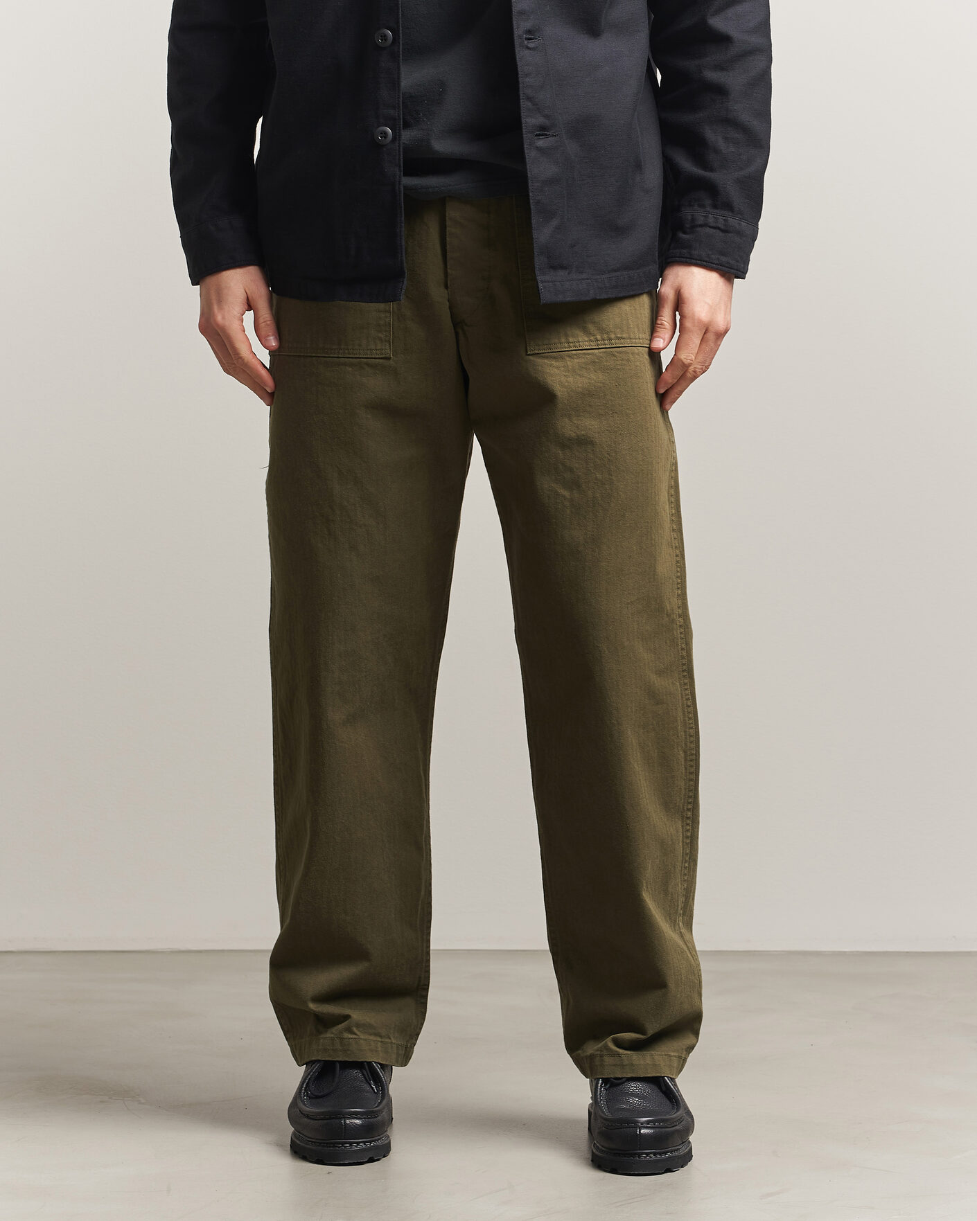 orSlow Vintage Fit Herringbone Fatigue Pants Army Green at