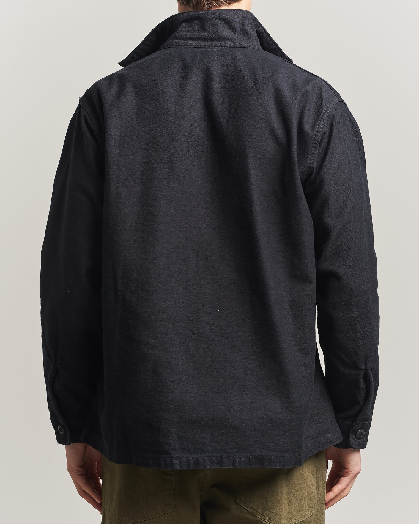 Men | Shirts | orSlow | Cotton Sateen US Army Overshirt Black
