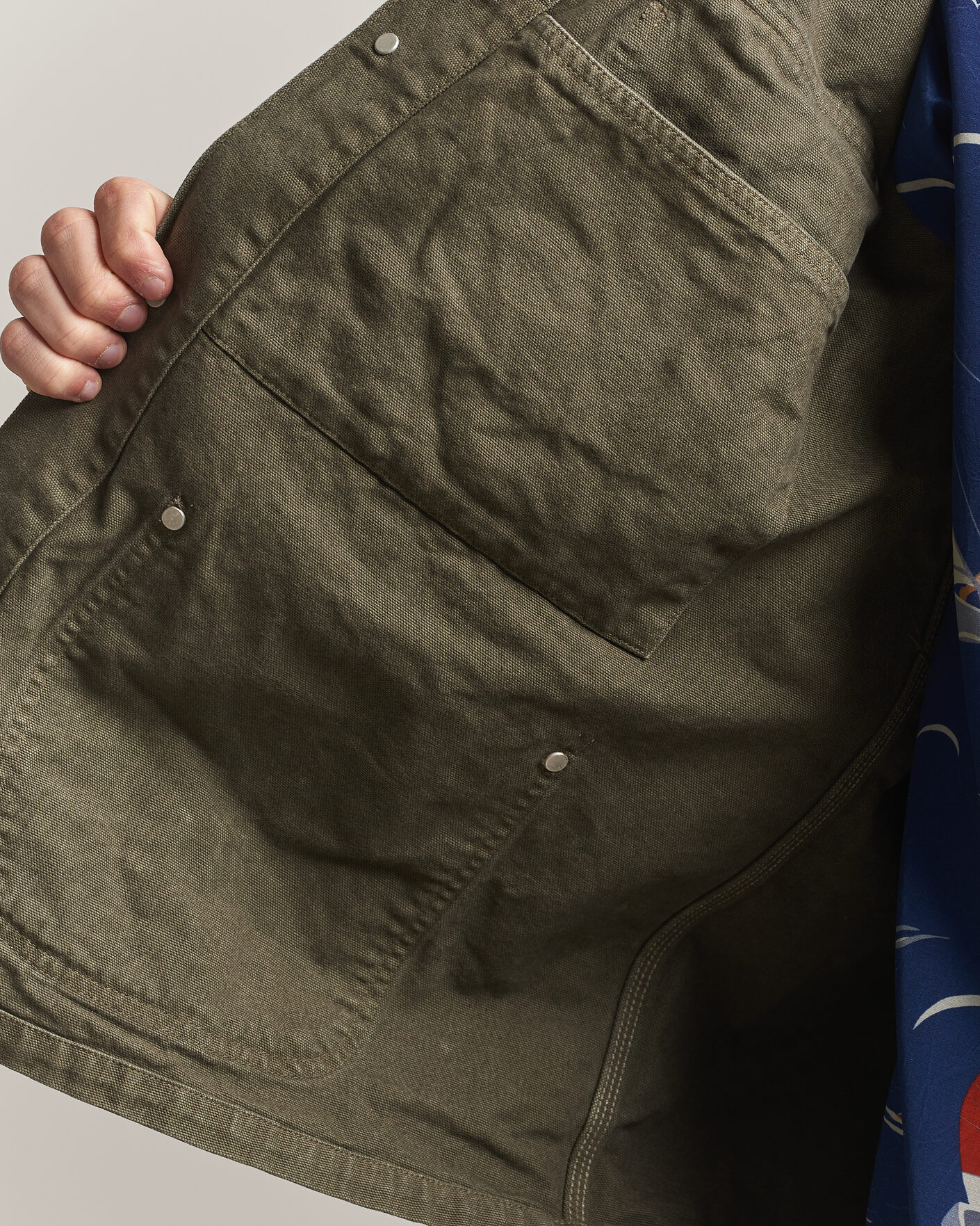 Men | Coats & Jackets | orSlow | Oxford Coverall Chore Jacket Army Green