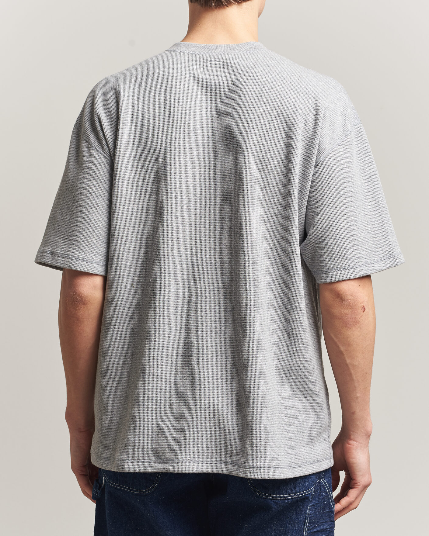 Men | T-Shirts | orSlow | Waffle Cotton T-Shirt Heather Gray