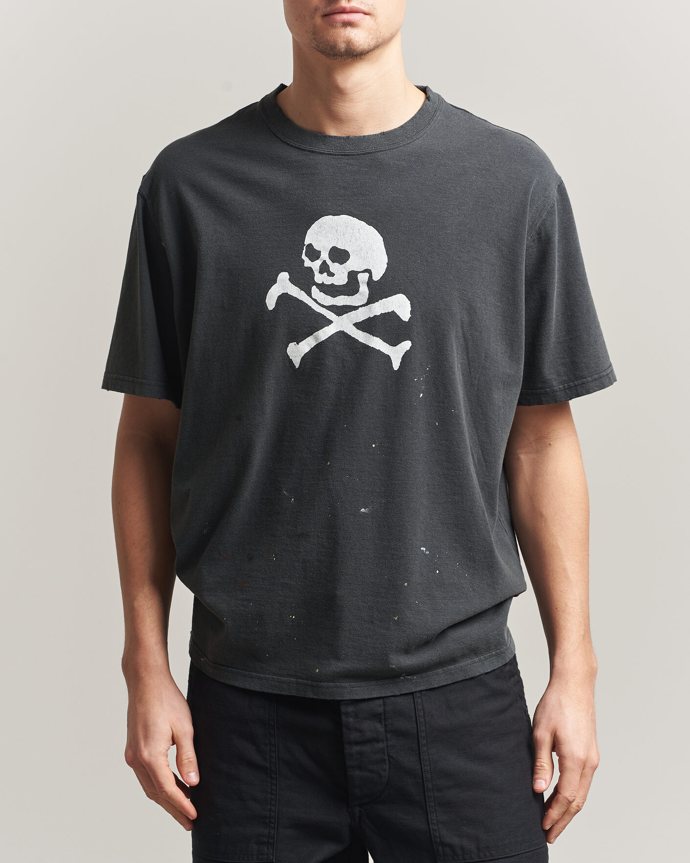 Men | T-Shirts | orSlow | Vintage Skull Print T-Shirt Black