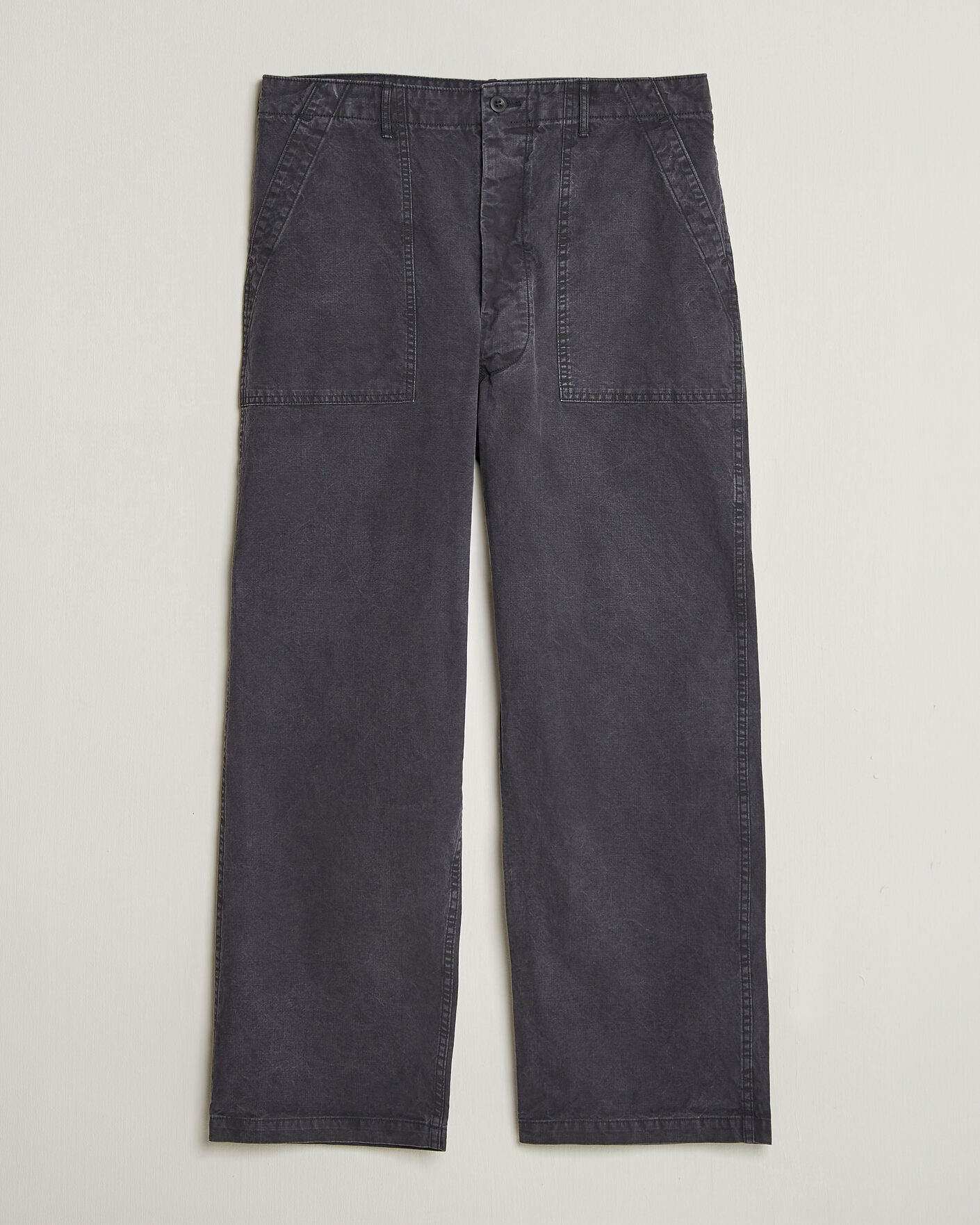 Men | Trousers | orSlow | Summer Fatigue Pants Washed Black