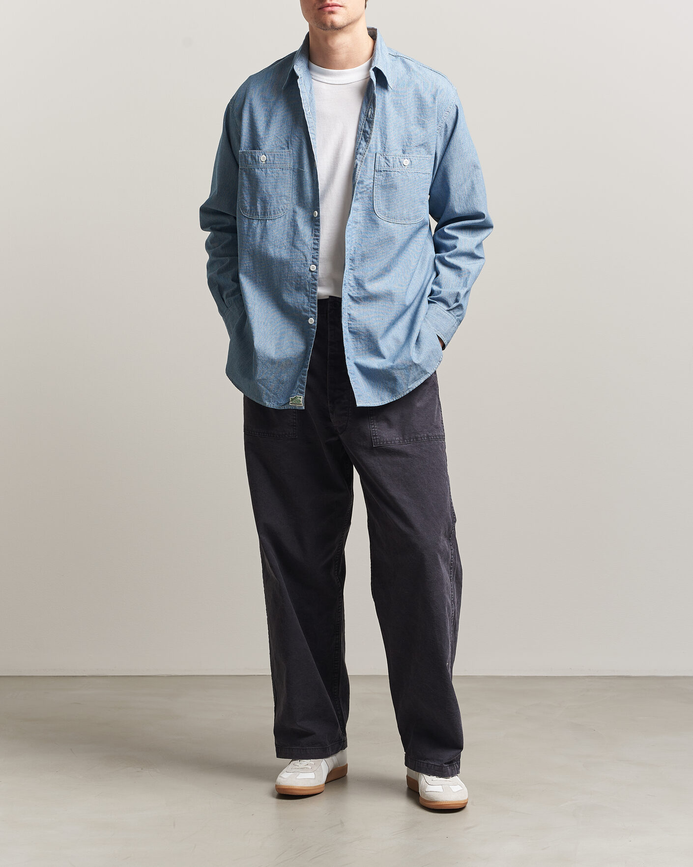 Men | Trousers | orSlow | Summer Fatigue Pants Washed Black