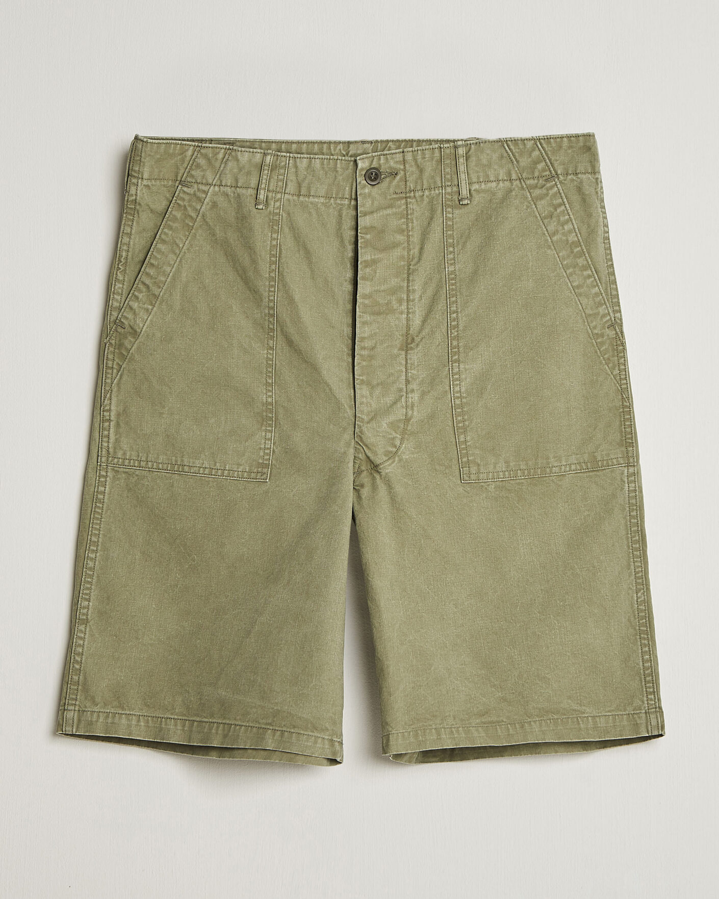 Men | Shorts | orSlow | Summer Fatigue Shorts Washed Army Green