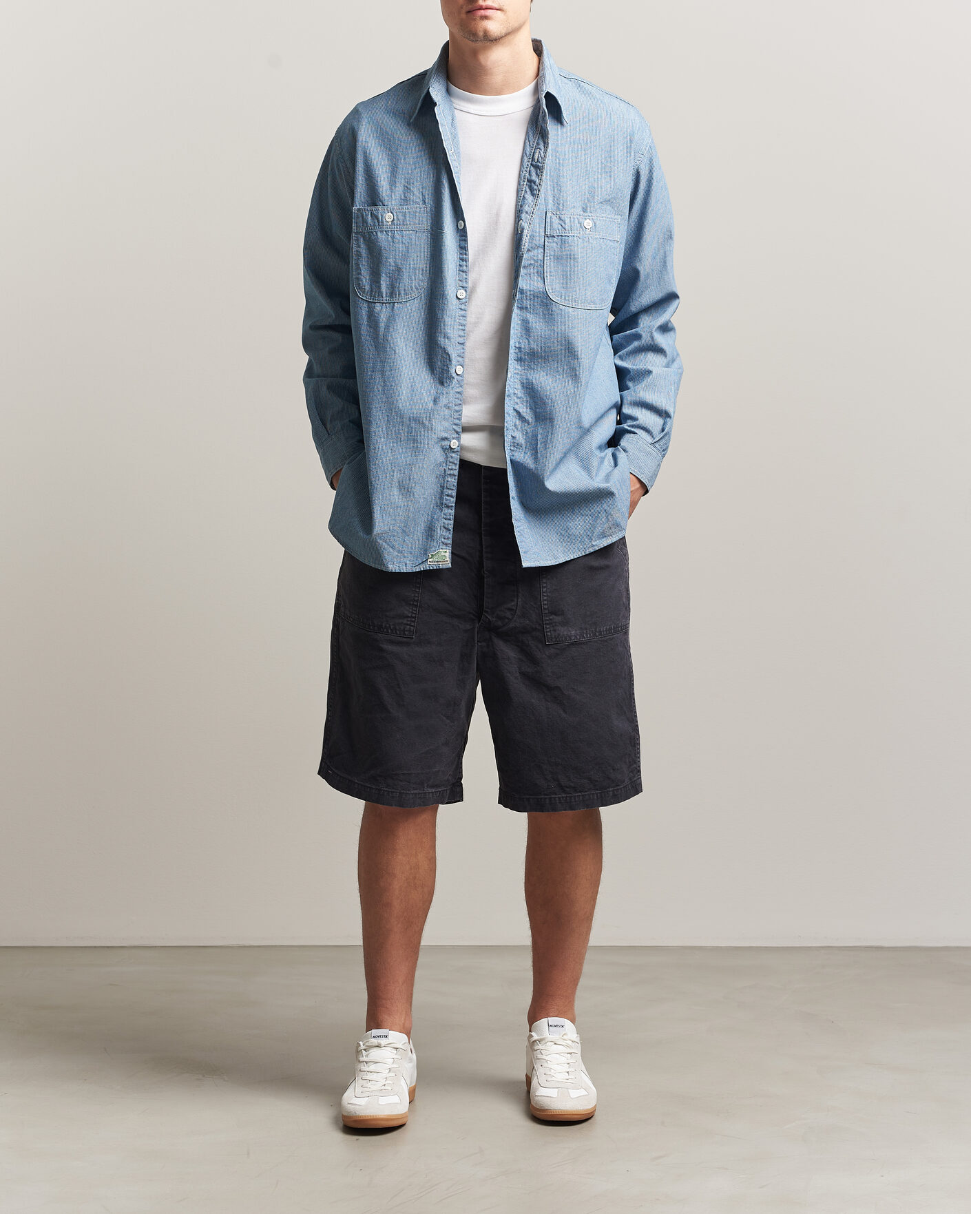 Men | Shorts | orSlow | Summer Fatigue Shorts Washed Black