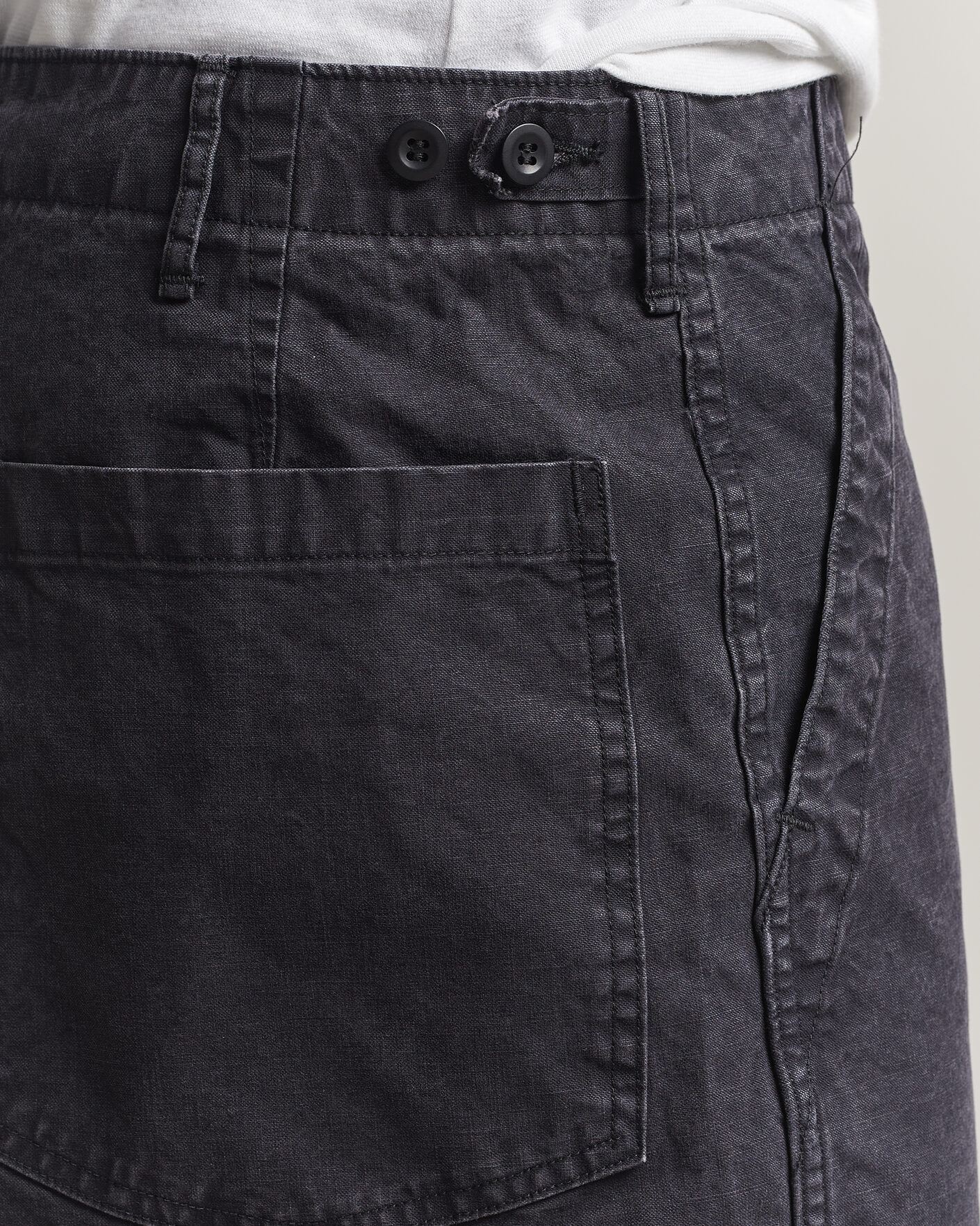 Men | Shorts | orSlow | Summer Fatigue Shorts Washed Black
