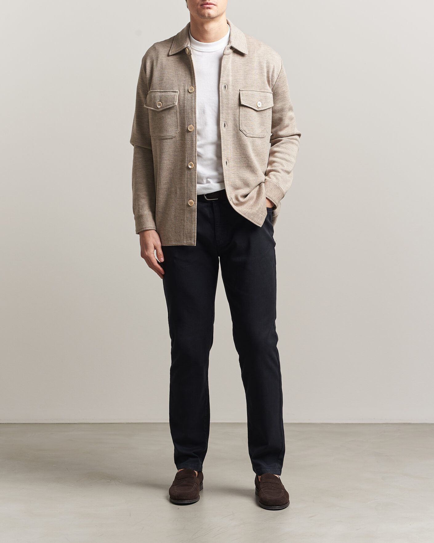 Men | Trousers | Oscar Jacobson | Slim Fit 5-Pocket Chino  Navy