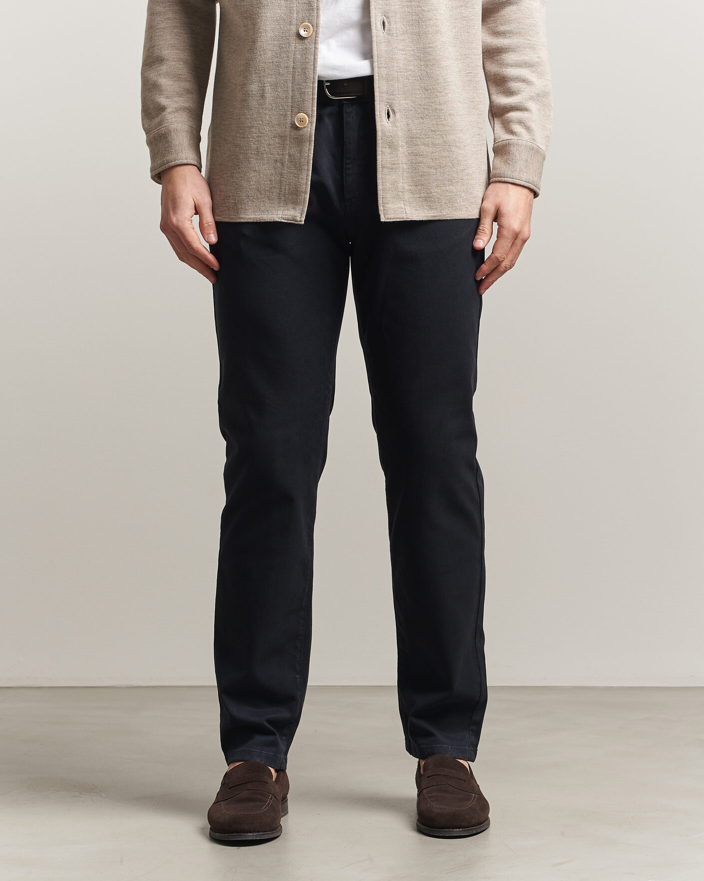 Men | Trousers | Oscar Jacobson | Slim Fit 5-Pocket Chino Navy