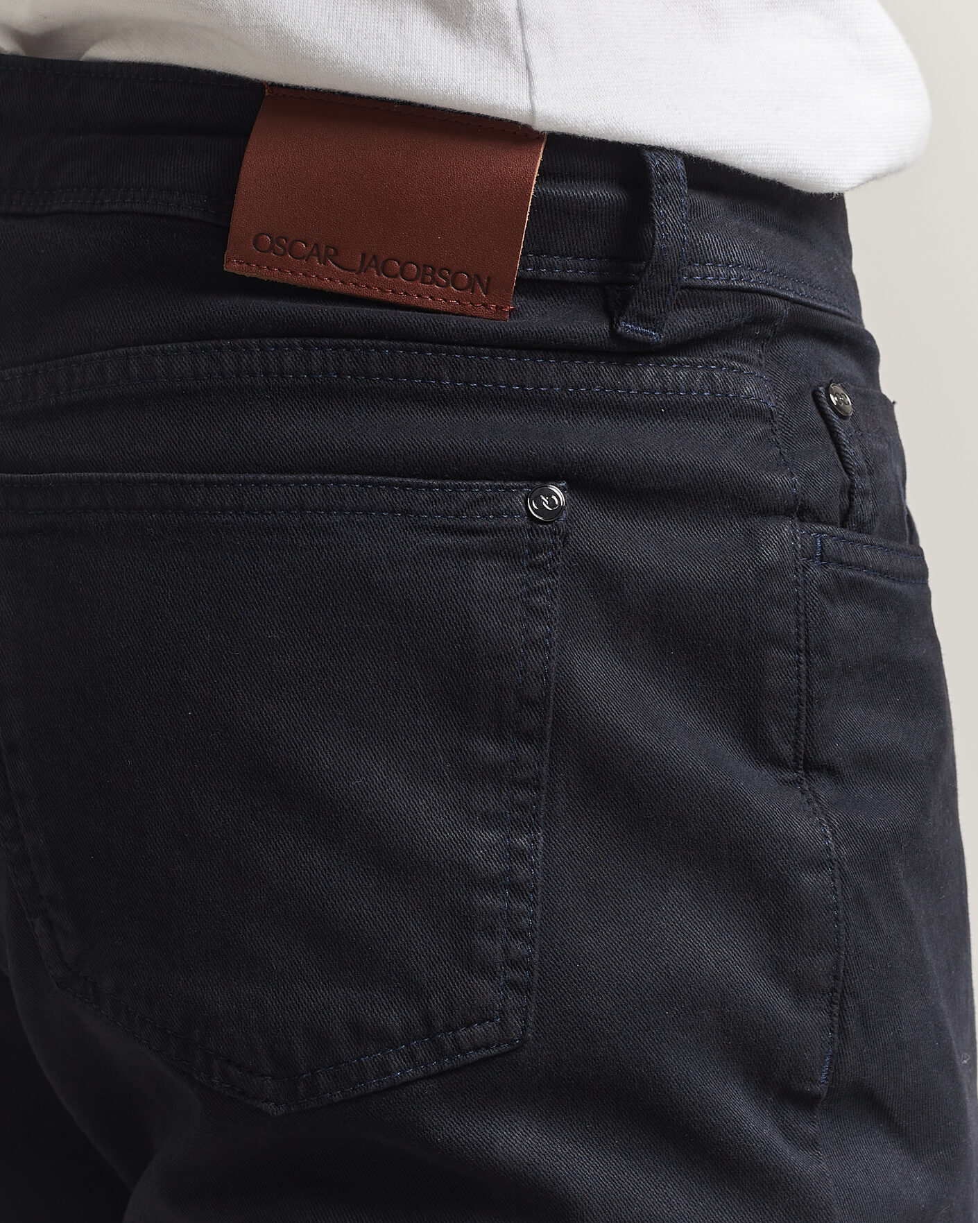 Men | Trousers | Oscar Jacobson | Slim Fit 5-Pocket Chino  Navy