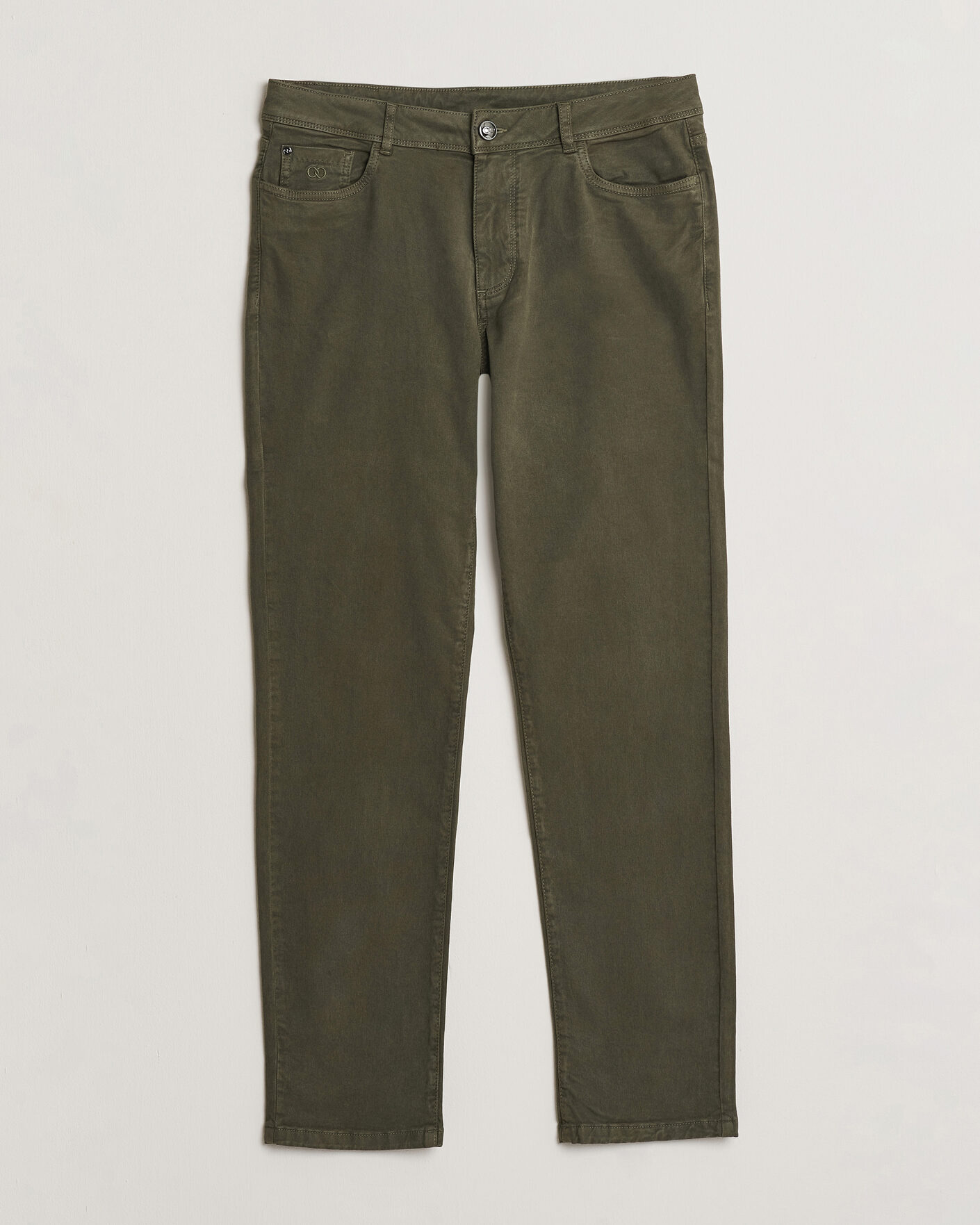 Men | Trousers | Oscar Jacobson | Slim Fit 5-Pocket Chino Olive