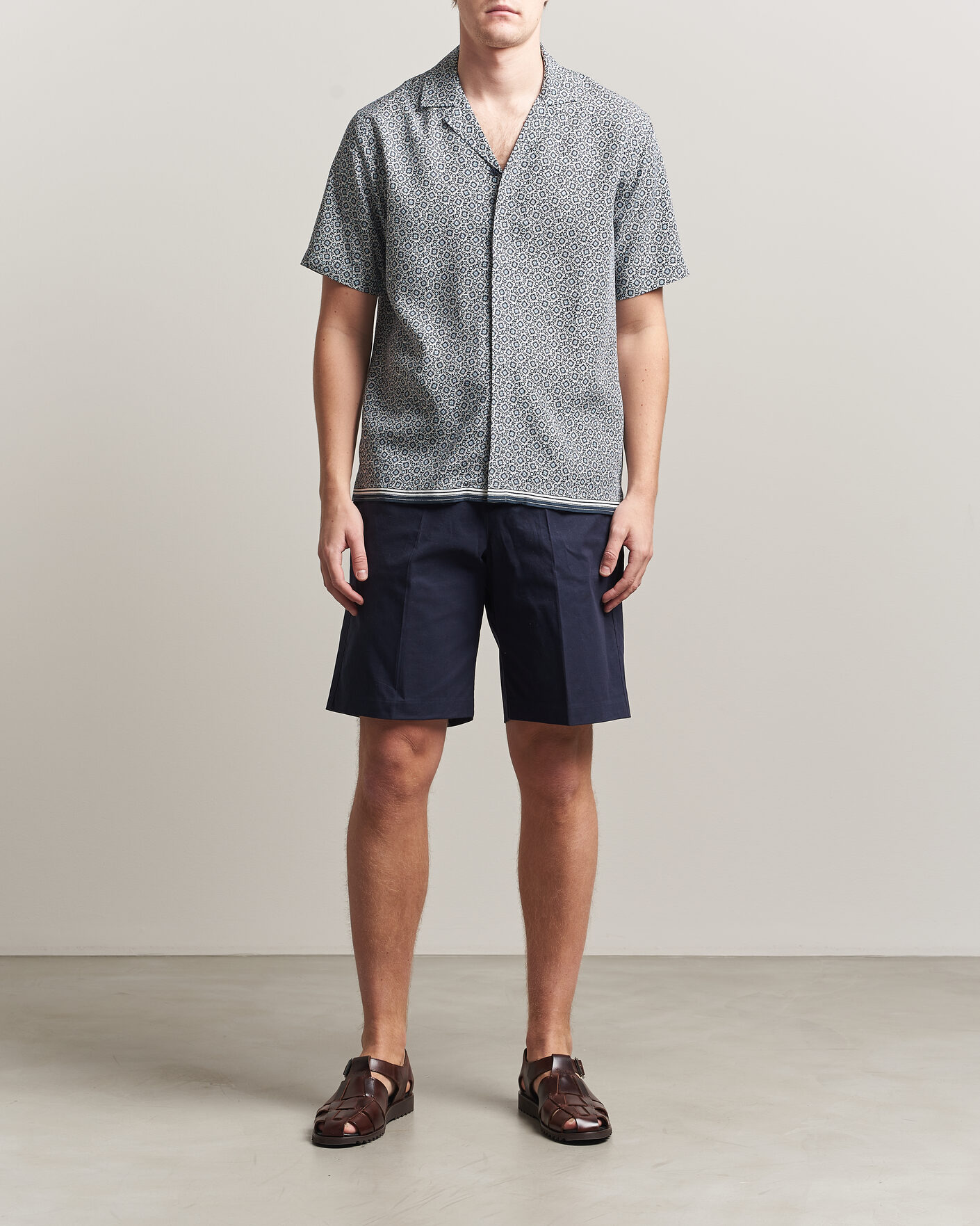 Men | Shirts | Orlebar Brown | Maitan Lyocel Petola Shirts Night Iris