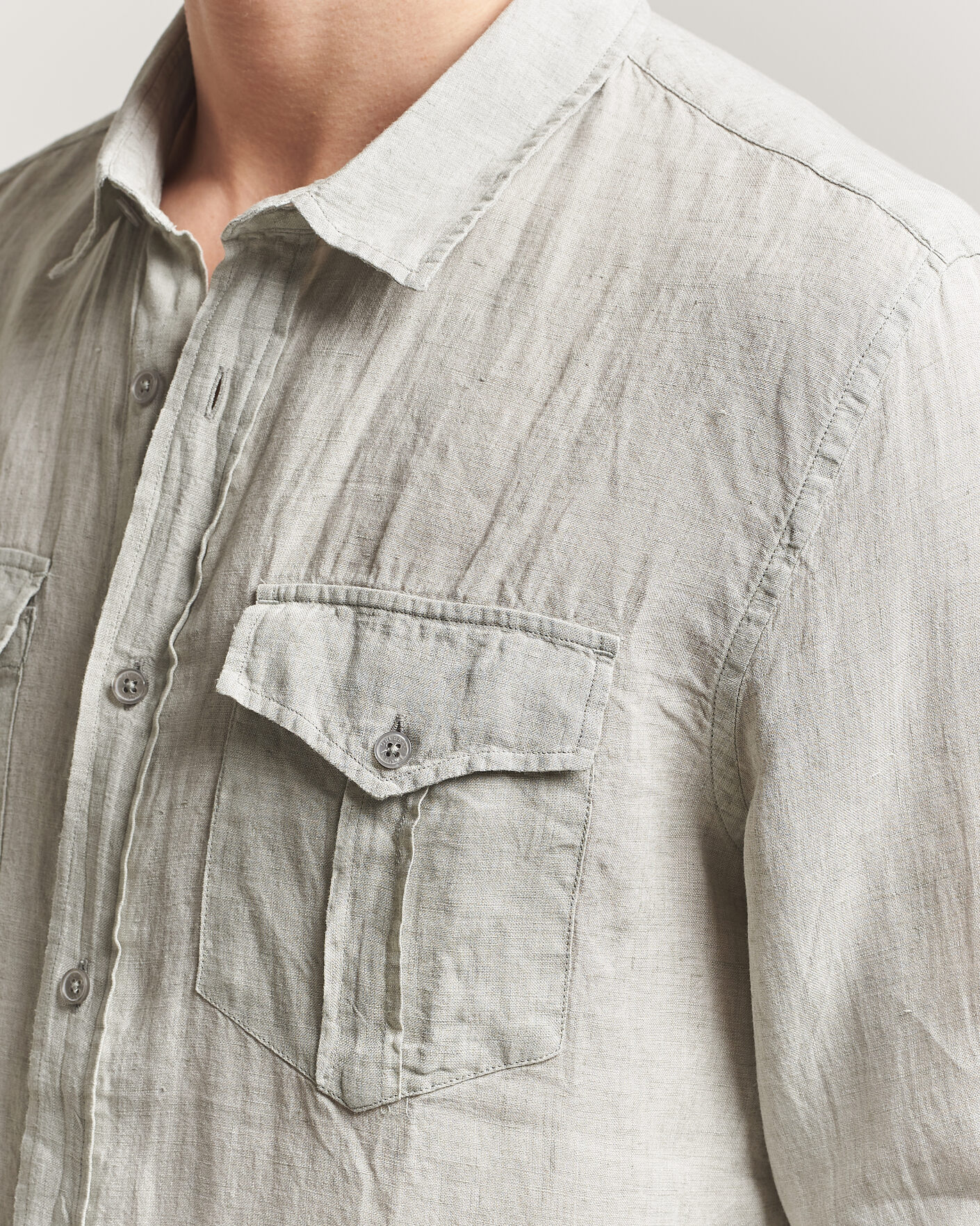 Men | Shirts | Orlebar Brown | Coleburn Linen Shirt Cliff Grey