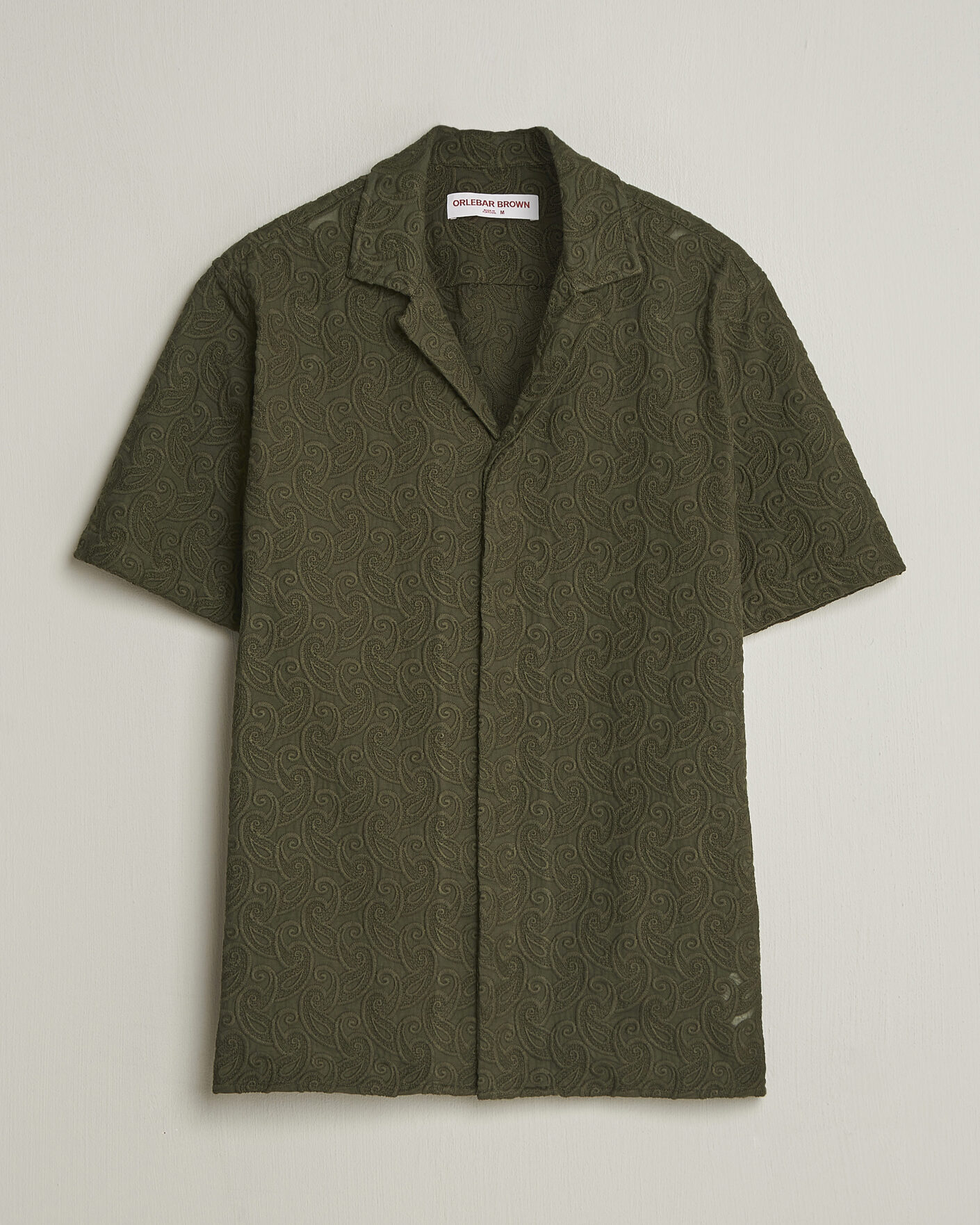 Men | Shirts | Orlebar Brown | Maitan Brodery Shirt Bayleaf Green