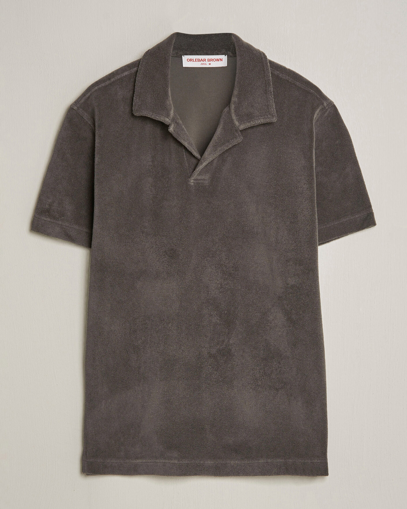 Men | Polo Shirts | Orlebar Brown | Terry Resort Polo Elephant Grey