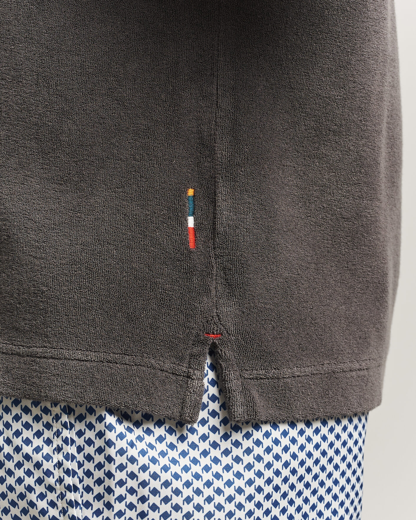 Men | Polo Shirts | Orlebar Brown | Terry Resort Polo Elephant Grey