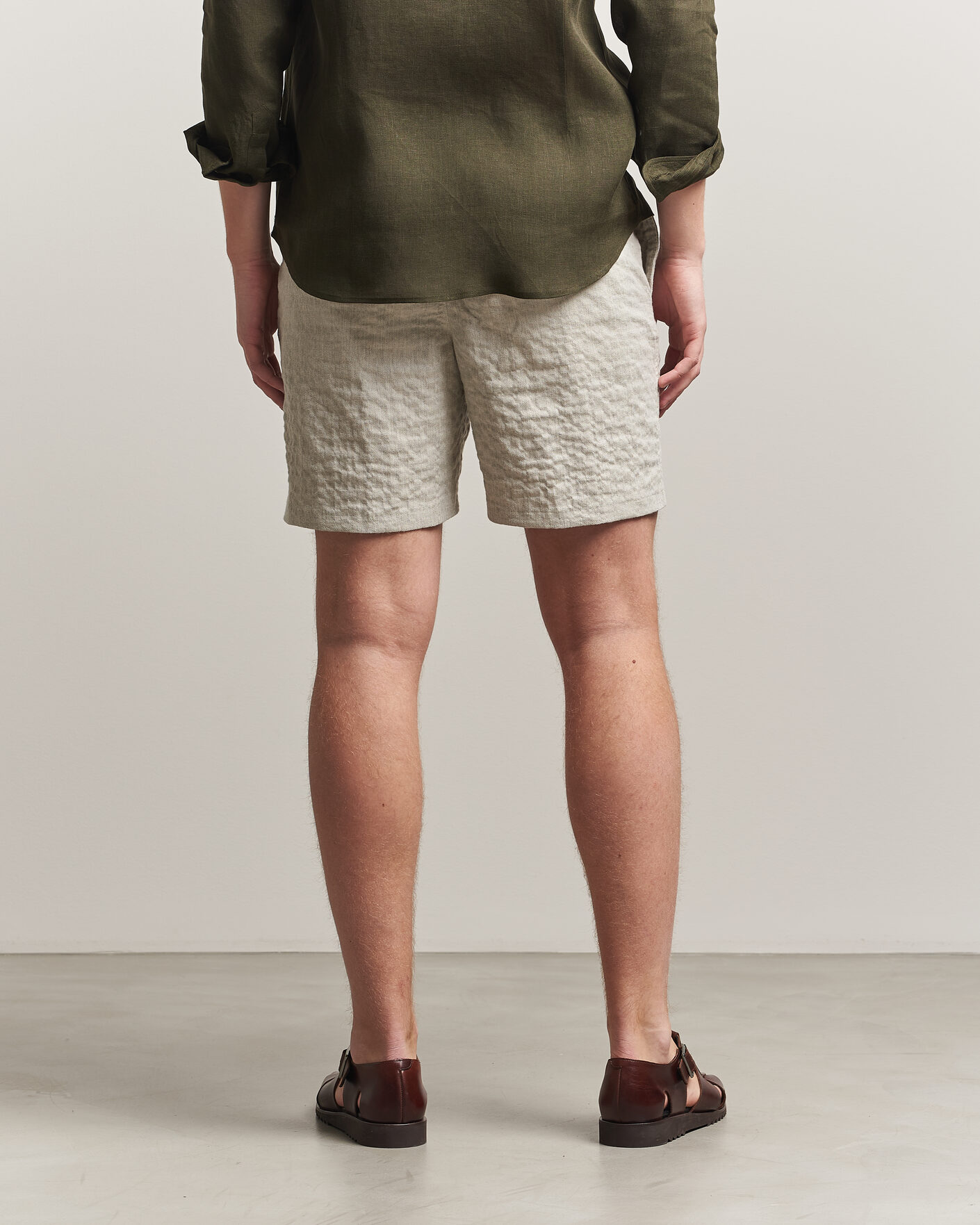 Men | Shorts | Orlebar Brown | Alex Sereno Herringbone Shorts Light Dijon