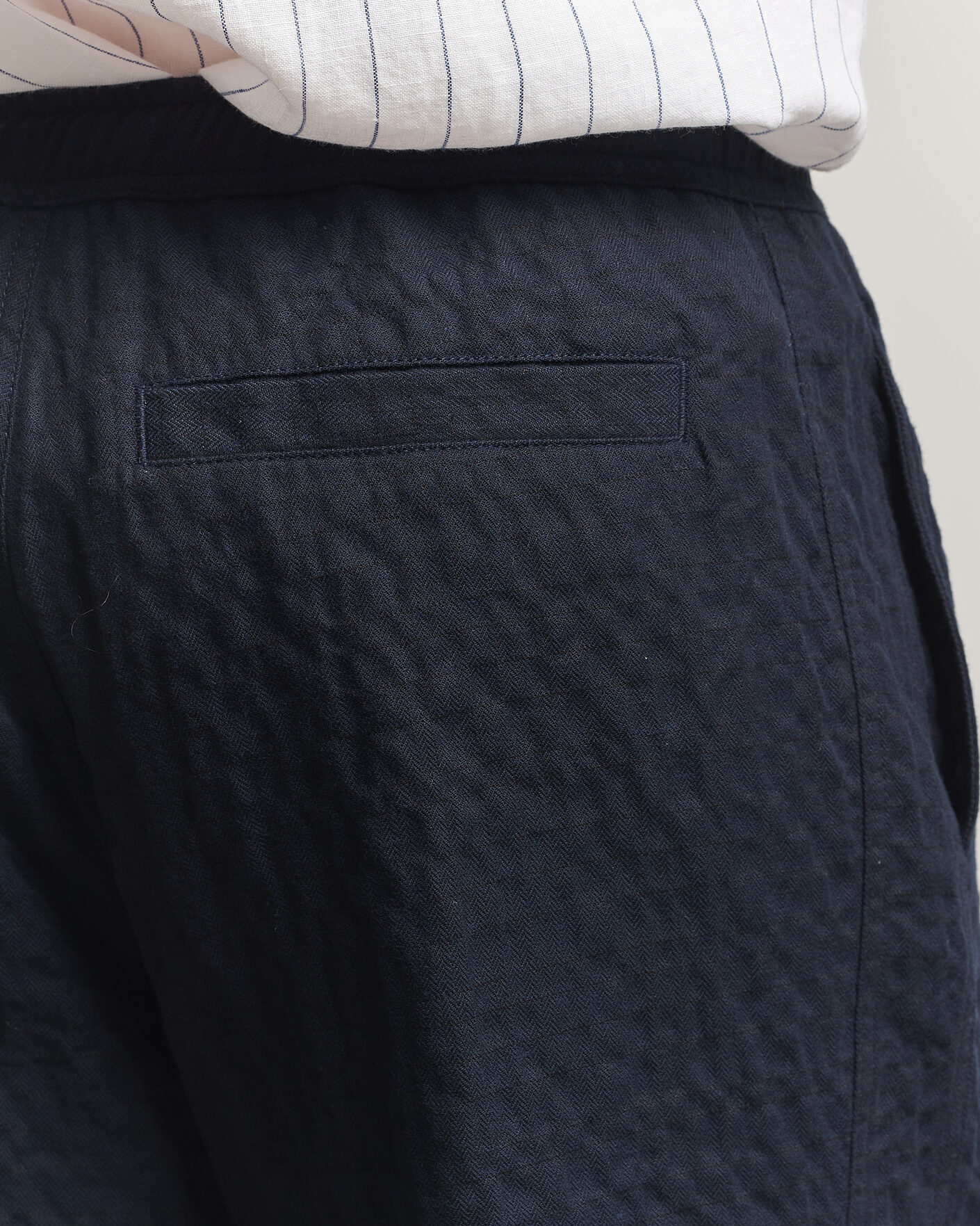 Men | Trousers | Orlebar Brown | Sonoran Sereno Herringbone Trousers Night Iris