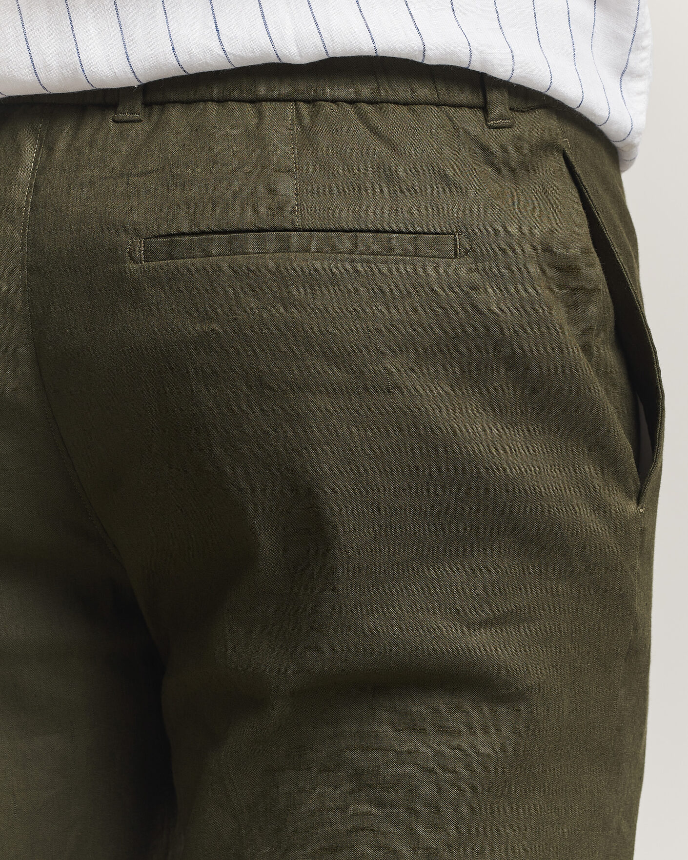 Men | Trousers | Orlebar Brown | Ray Linen Pants Bayleaf Green