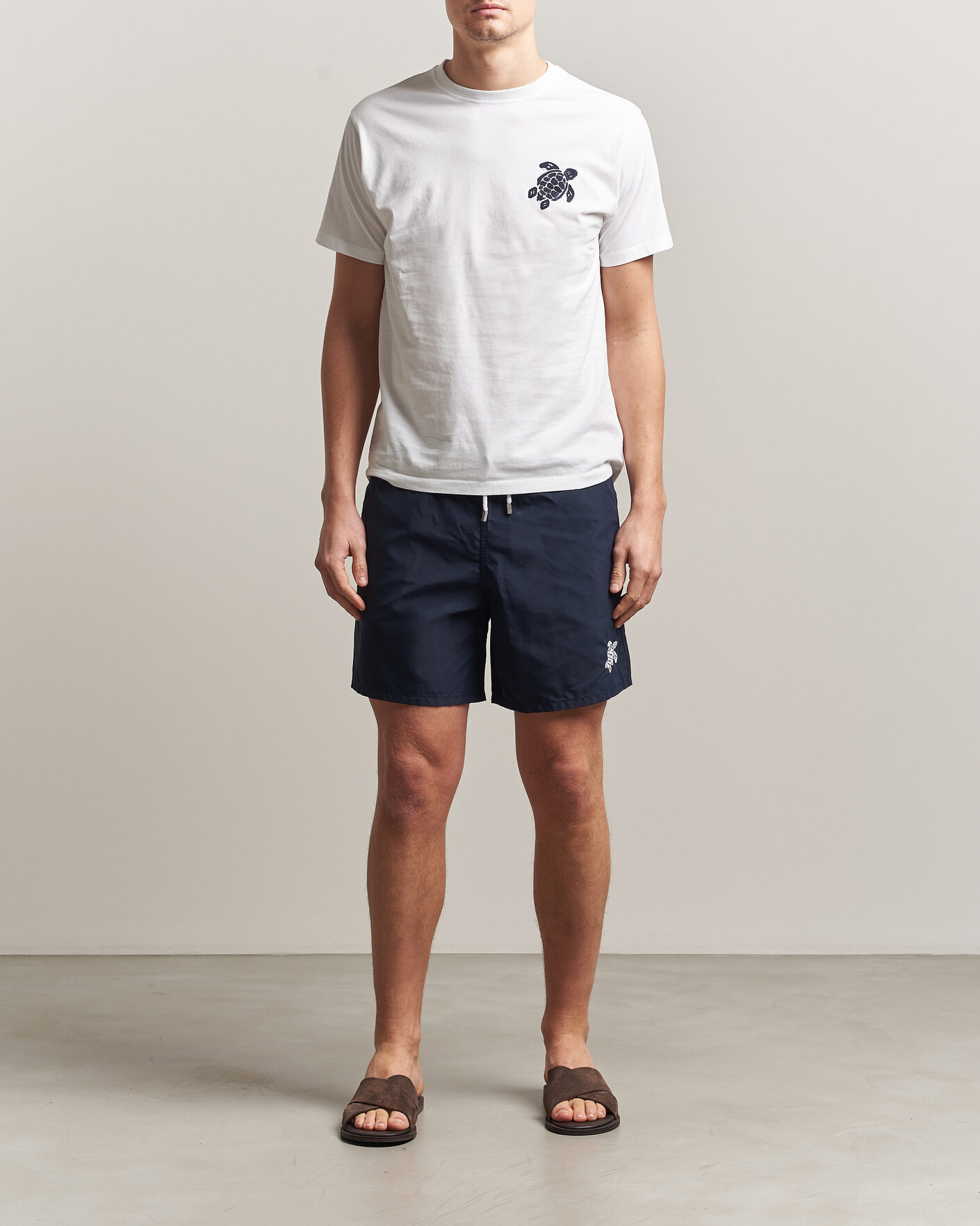 Men | Swimwear | Vilebrequin | Moka Swimshorts Marine/Blanc
