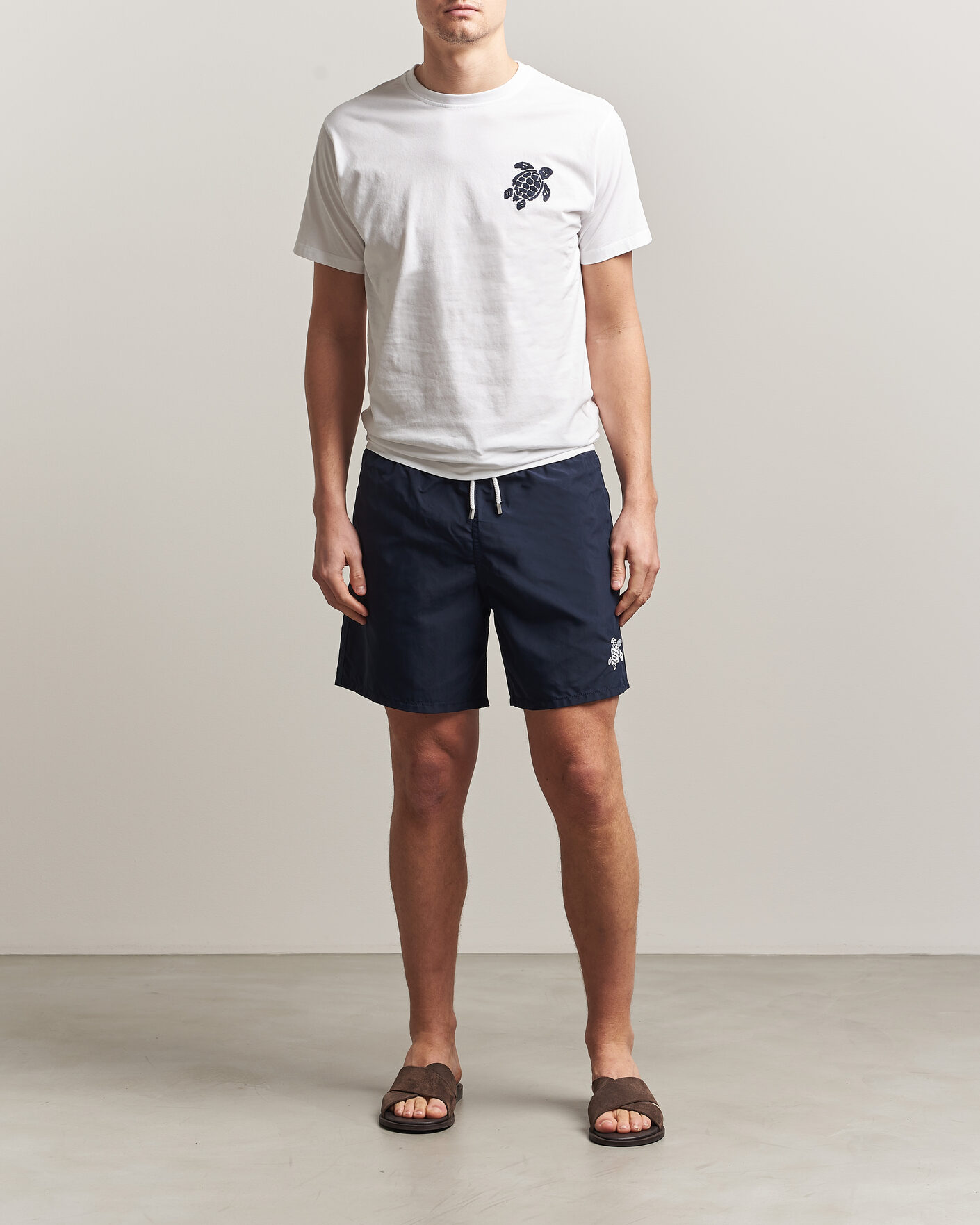 Men | T-Shirts | Vilebrequin | Embroidered Crew Neck T-Shirt Blanc