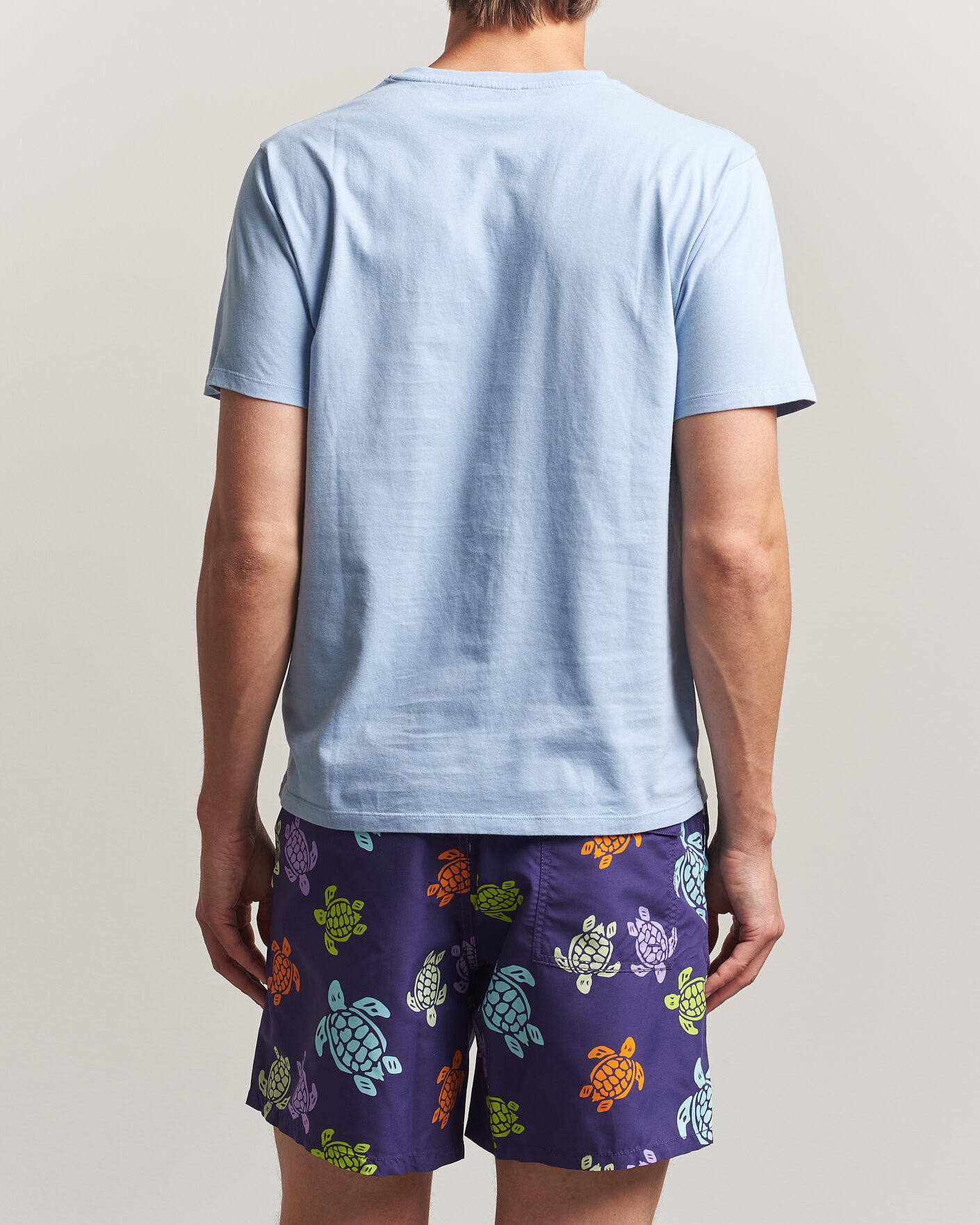 Men | T-Shirts | Vilebrequin | Printed Crew Neck T-Shirt Cloudy Blue