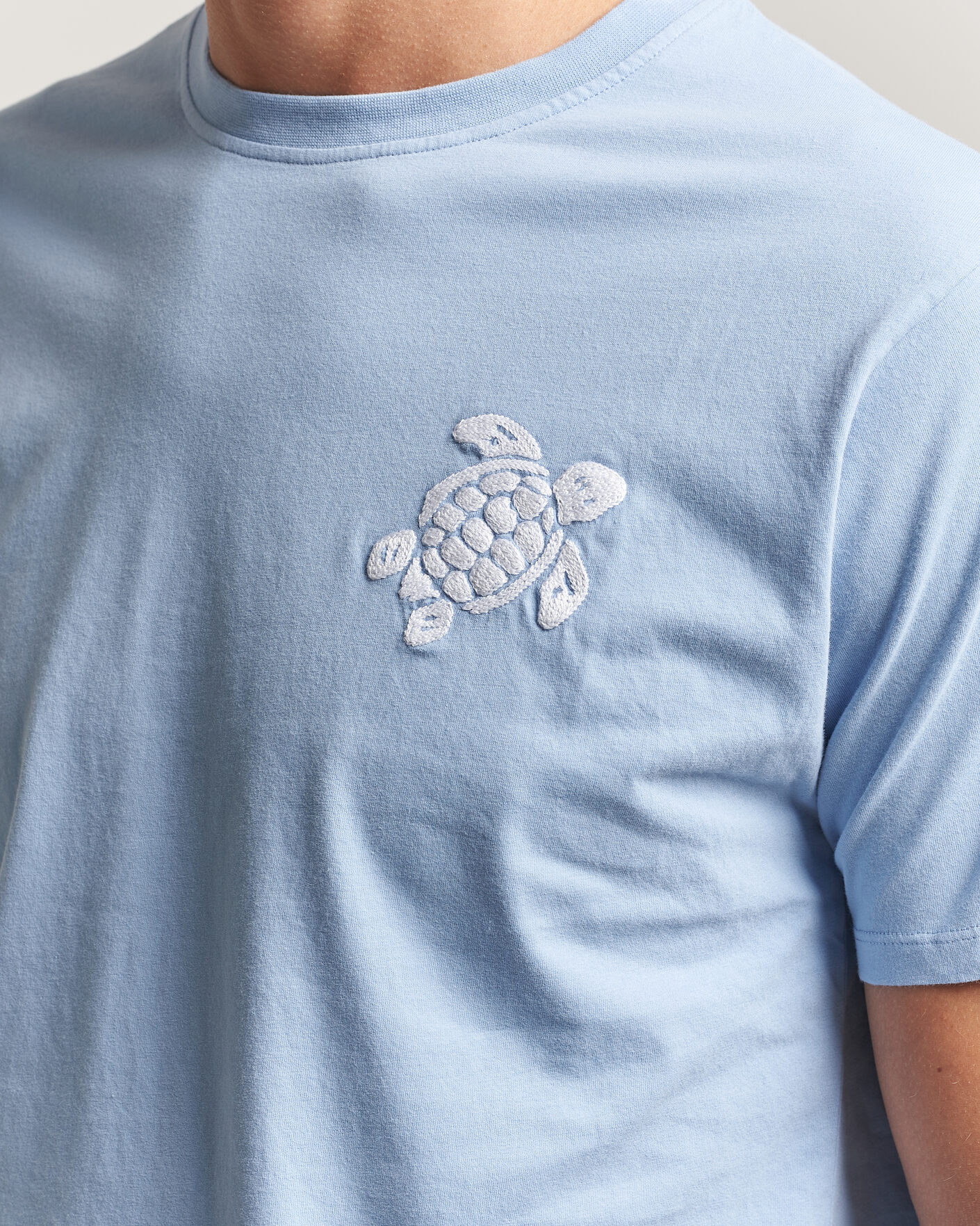 Men | T-Shirts | Vilebrequin | Printed Crew Neck T-Shirt Cloudy Blue