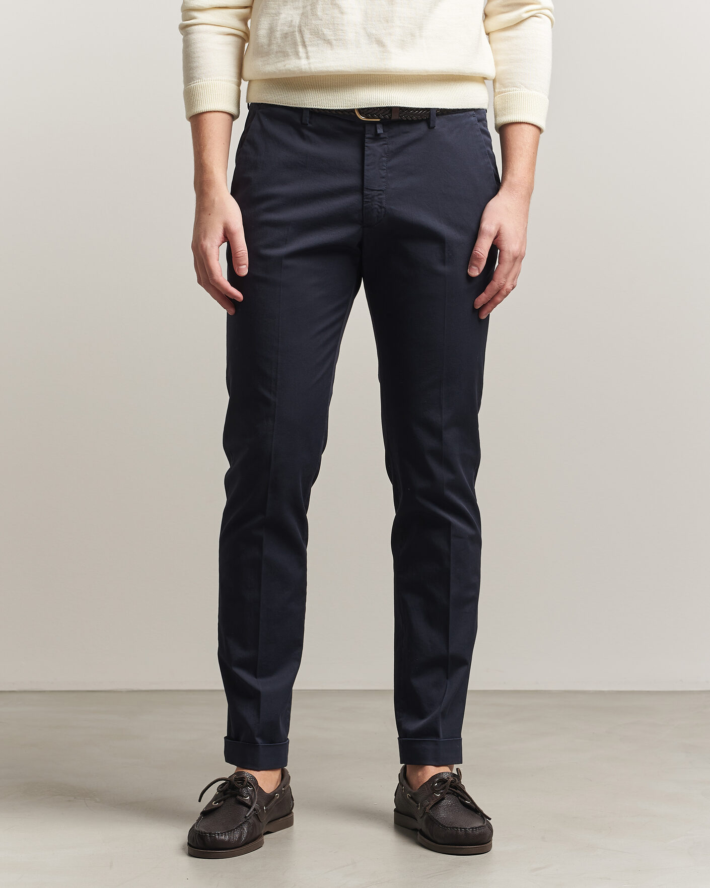 Men | Trousers | Briglia 1949 | Slim Fit Cotton Chinos Navy