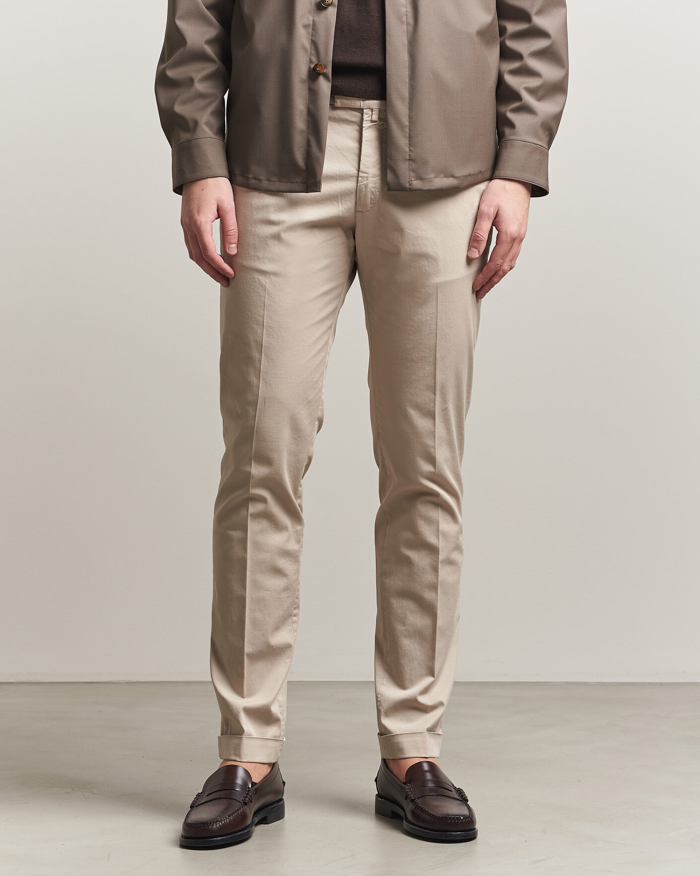 Men | Trousers | Briglia 1949 | Slim Fit Cotton Chinos Beige