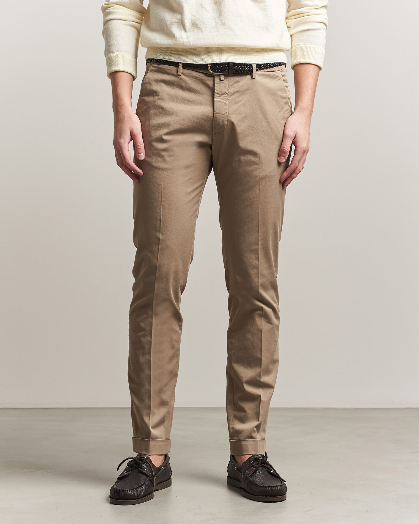 Men | Trousers | Briglia 1949 | Slim Fit Cotton Chinos Taupe