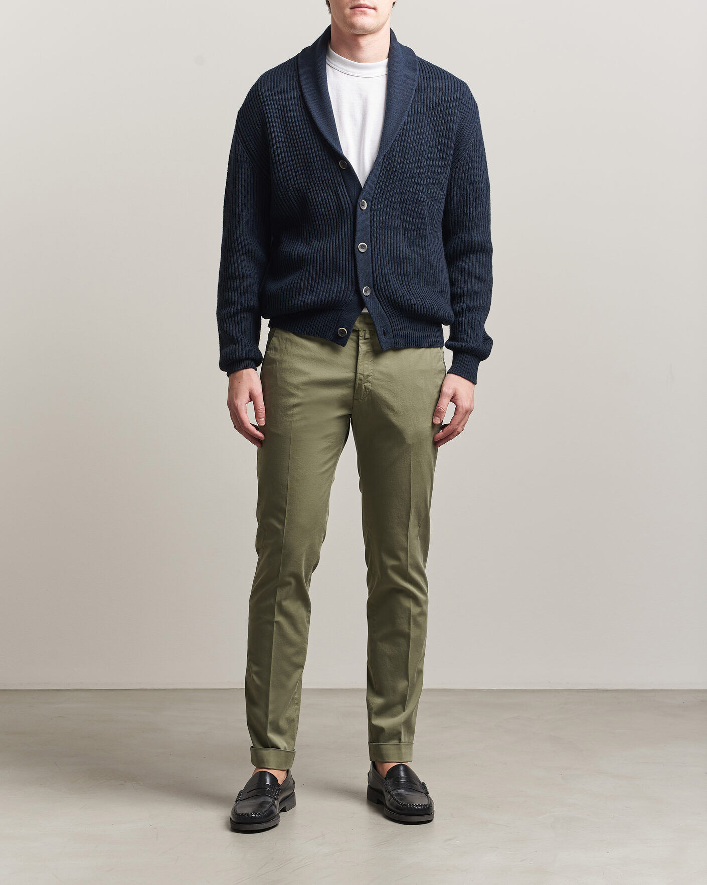 Men | Trousers | Briglia 1949 | Slim Fit Cotton Chinos Olive