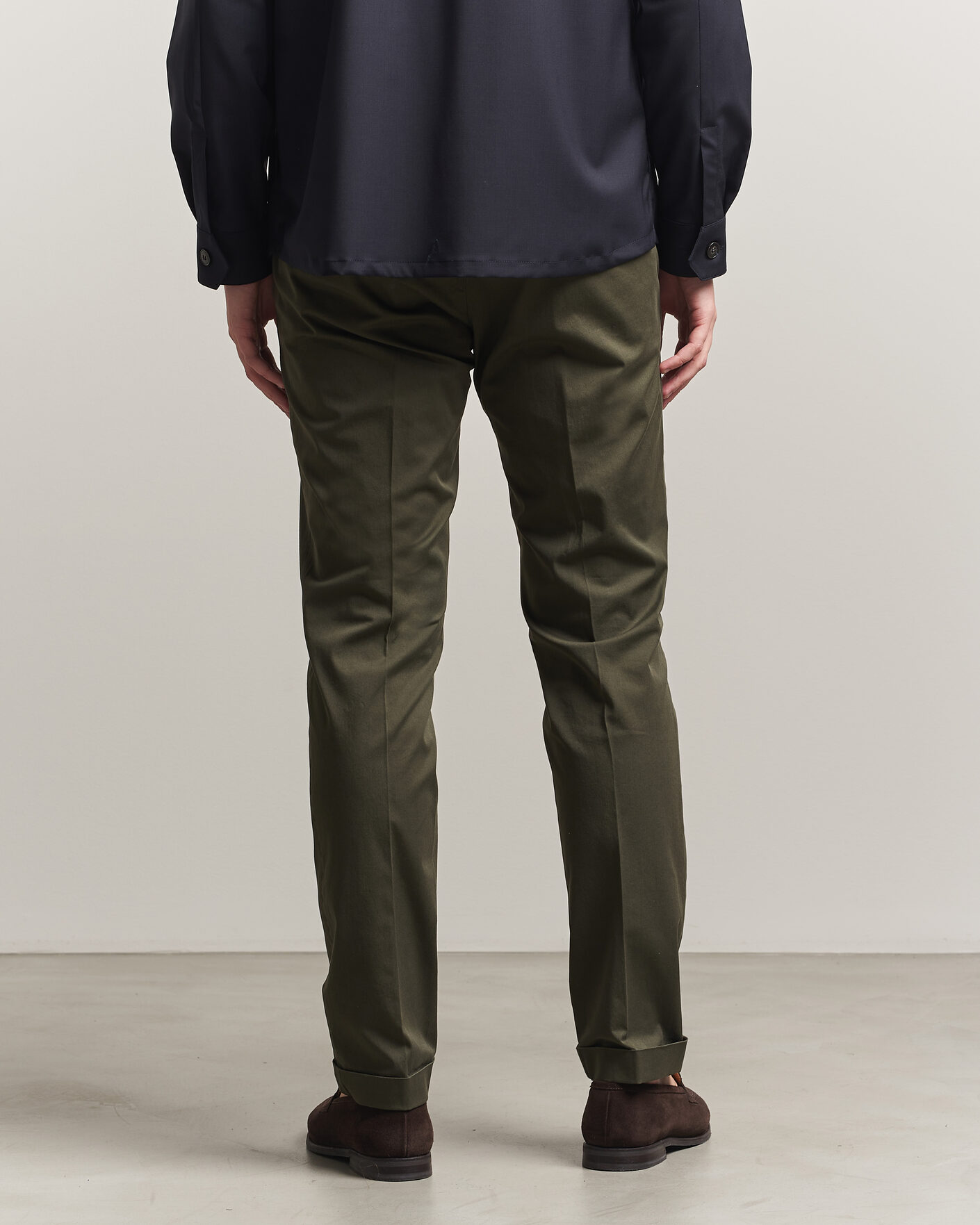 Men | Trousers | Briglia 1949 | Slim Fit Cotton Chinos Dark Green