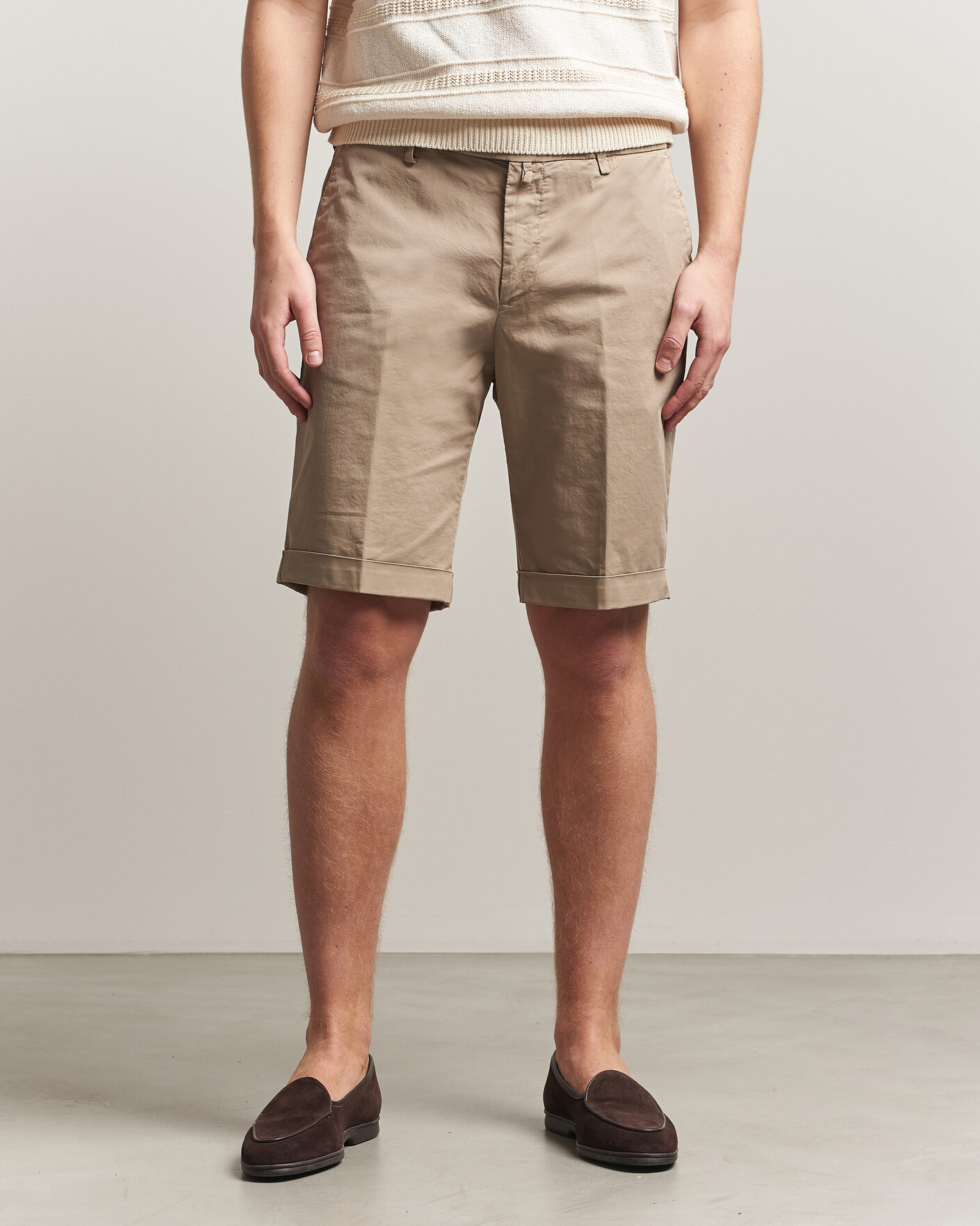 Men | Shorts | Briglia 1949 | Cotton Stretch Shorts Taupe