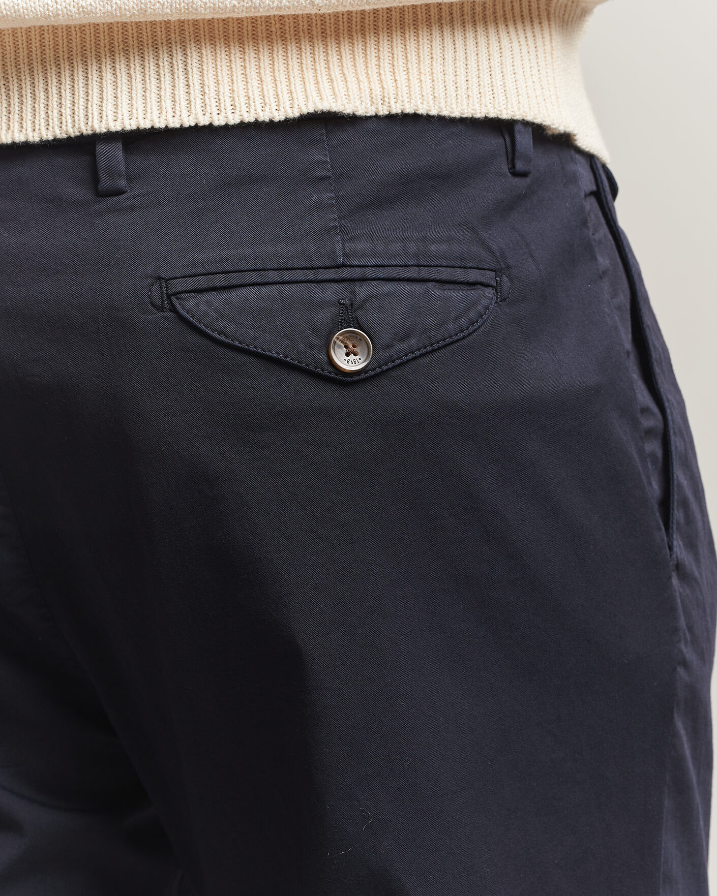 Men | Trousers | Briglia 1949 | Easy Fit Pleated Cotton Stretch Chino Navy