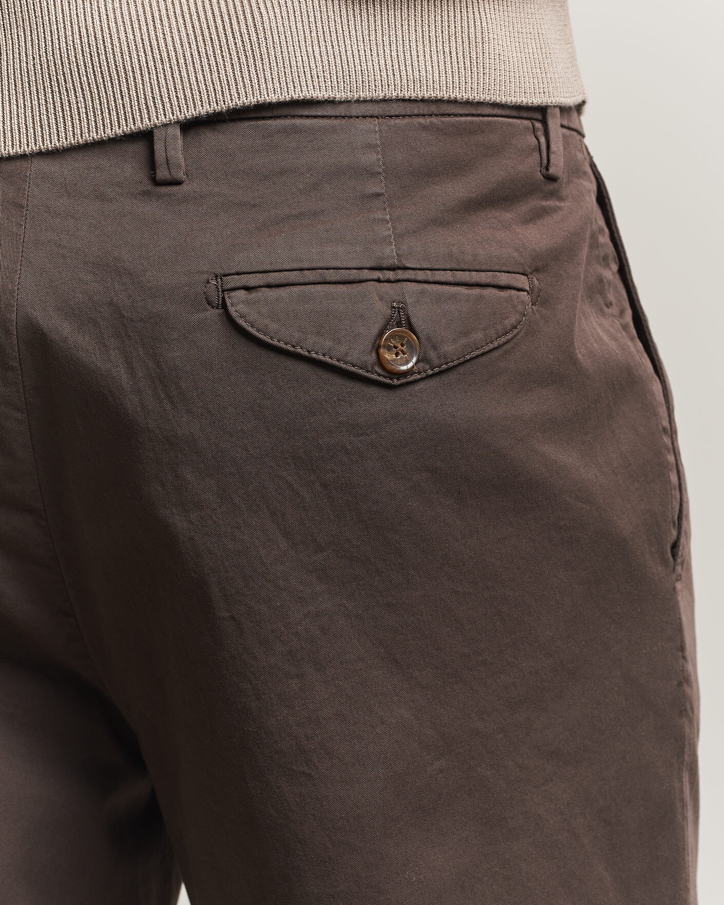 Men | Trousers | Briglia 1949 | Easy Fit Pleated Cotton Stretch Chino Brown