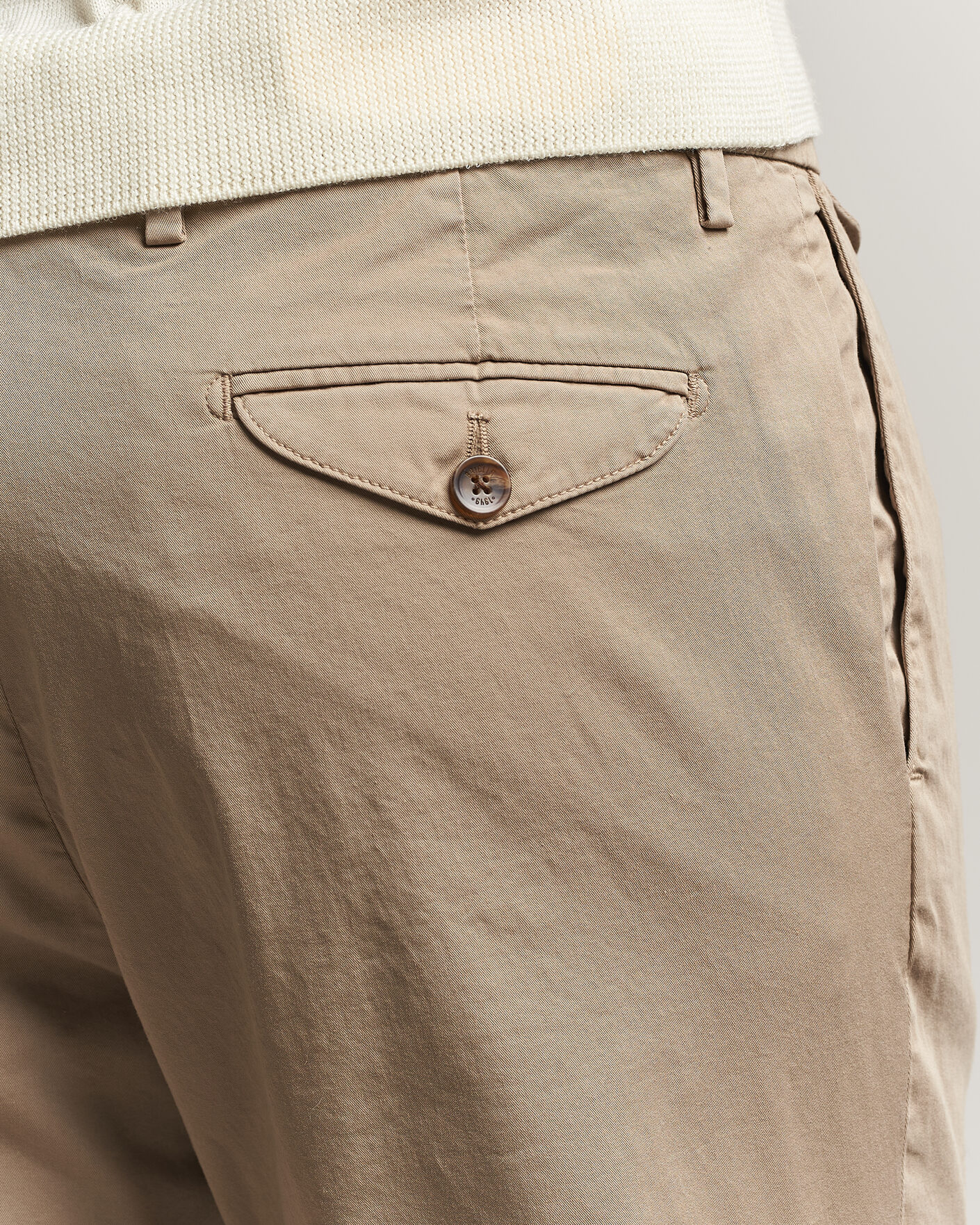 Men | Trousers | Briglia 1949 | Easy Fit Pleated Cotton Stretch Chino Taupe
