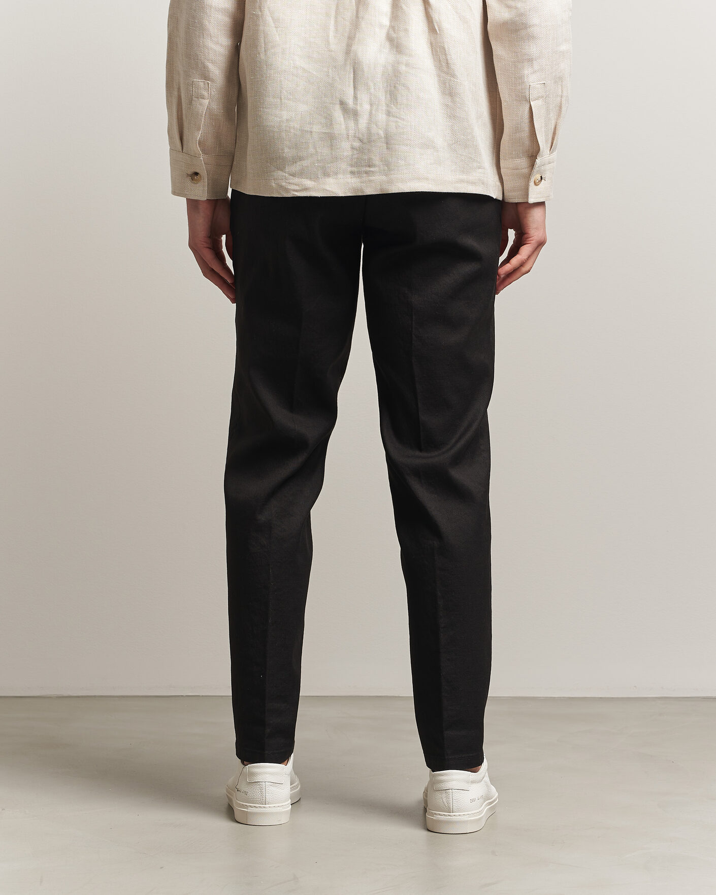 Men | Trousers | Briglia 1949 | Pleated Linen Trousers Black