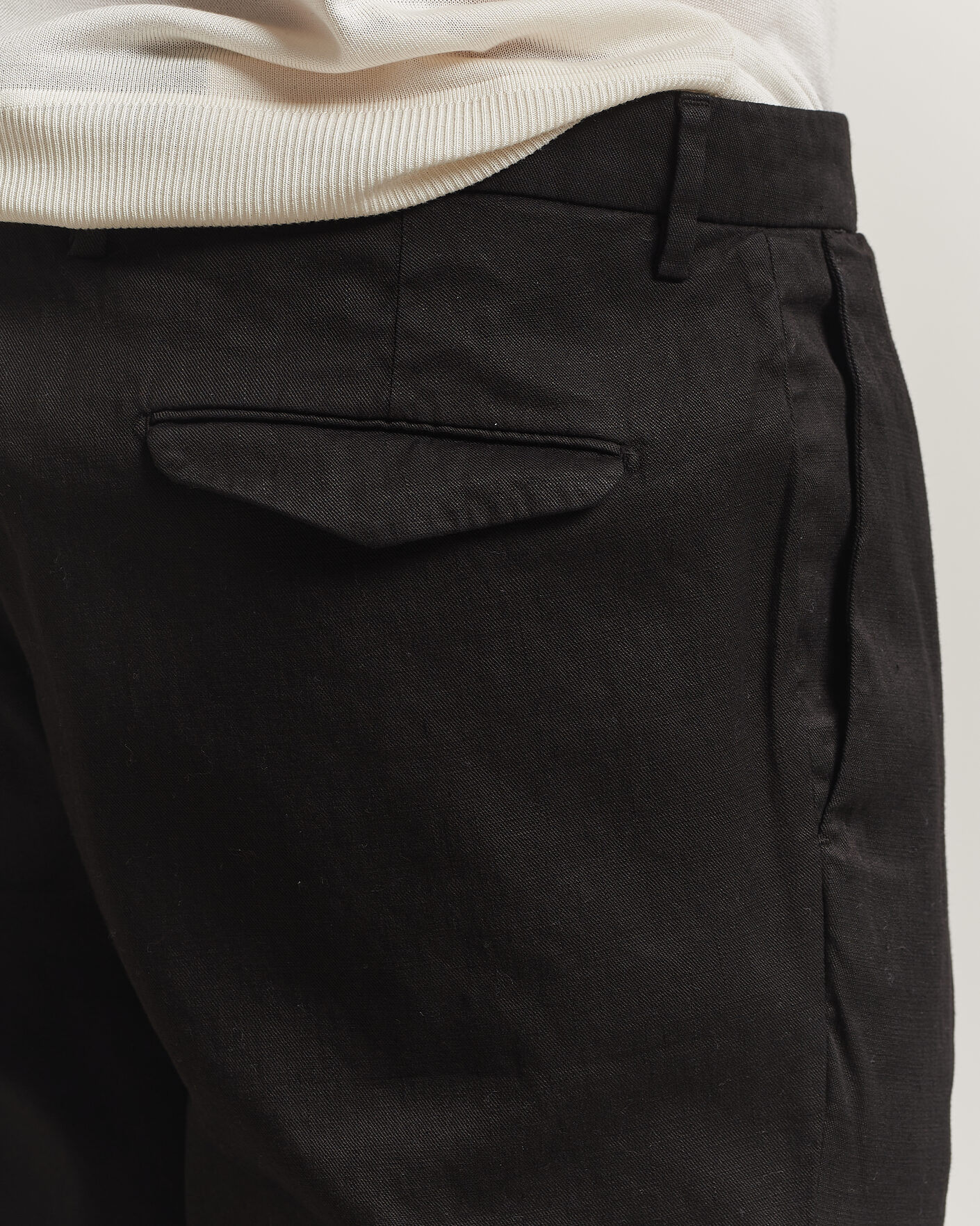 Men | Trousers | Briglia 1949 | Pleated Linen Trousers Black
