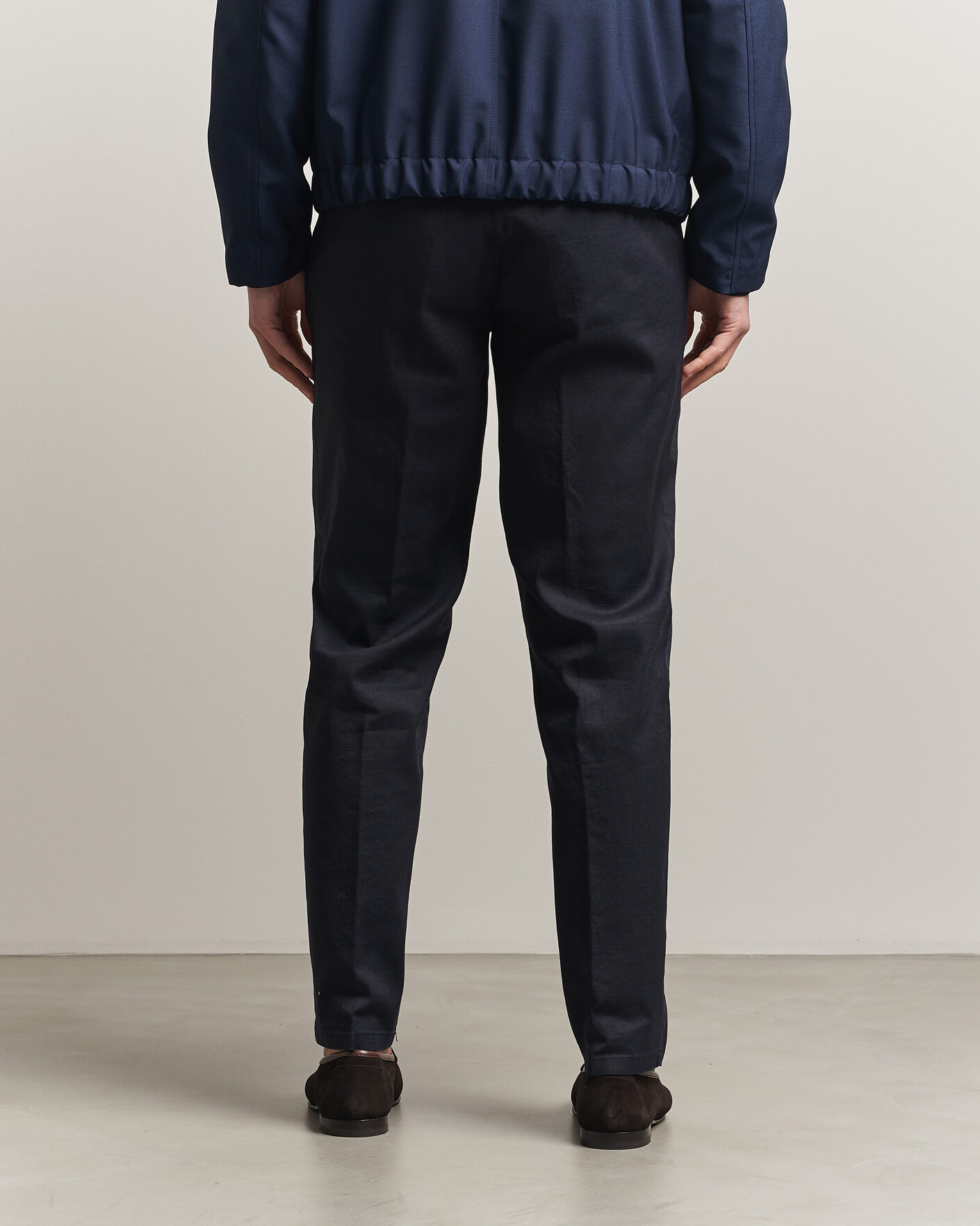 Men | Trousers | Briglia 1949 | Pleated Linen Trousers Navy