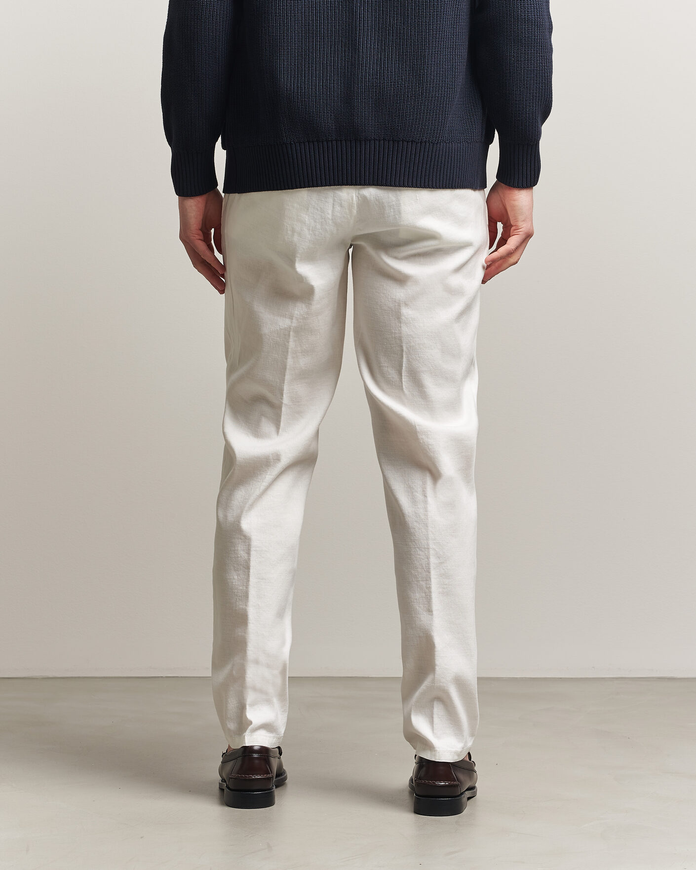 Men | Trousers | Briglia 1949 | Pleated Linen Trousers Cream