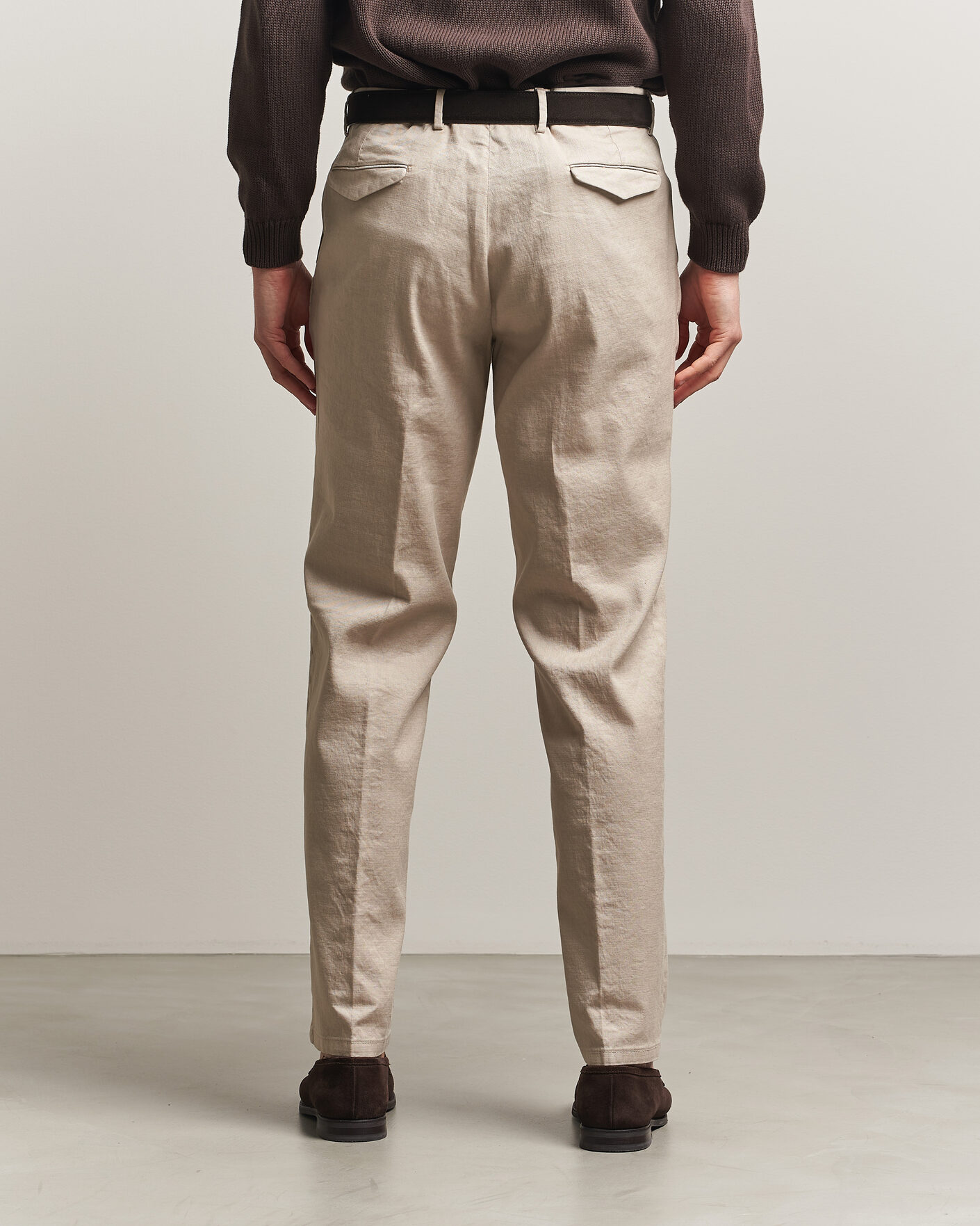 Men | Trousers | Briglia 1949 | Pleated Linen Trousers Beige
