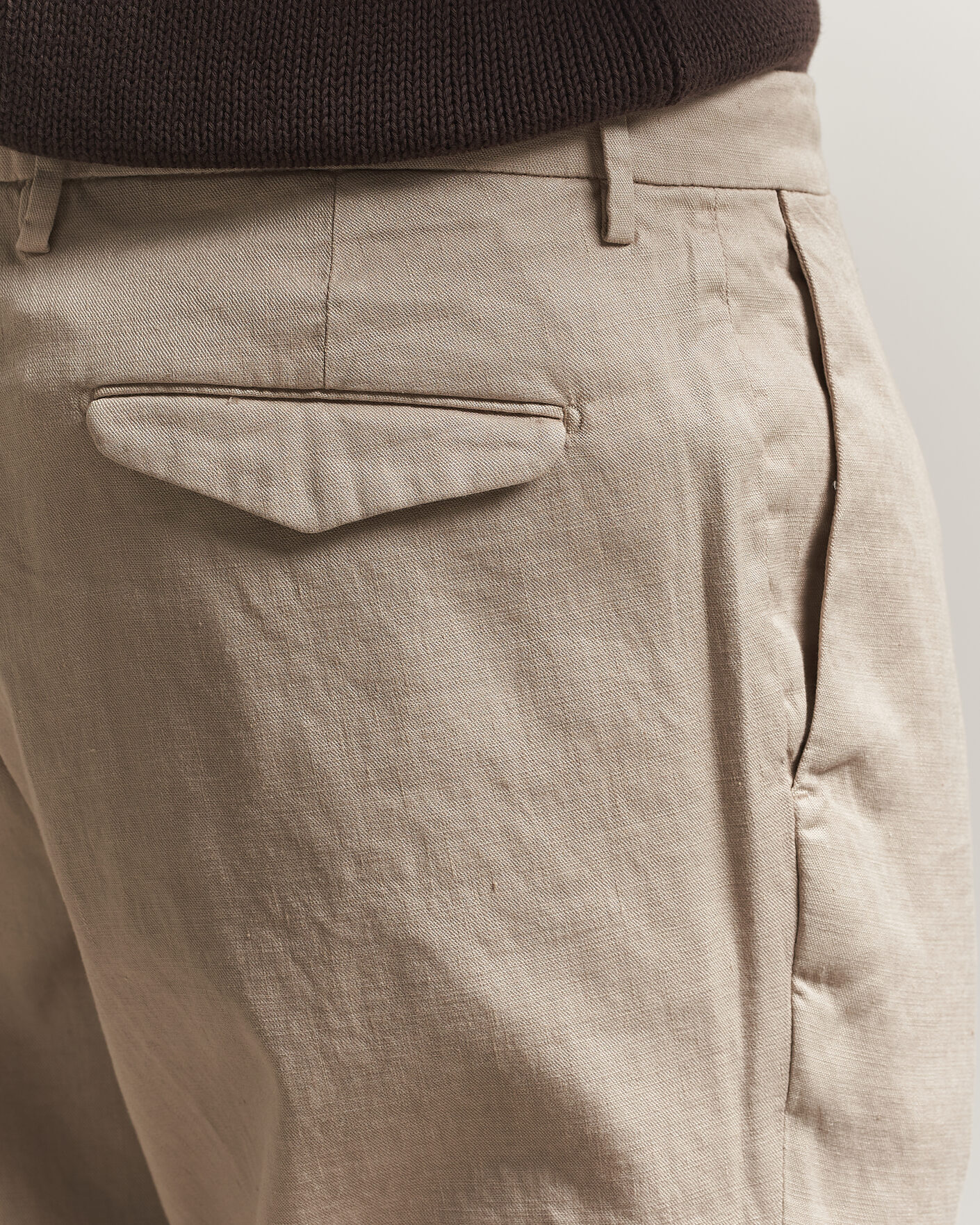 Men | Trousers | Briglia 1949 | Pleated Linen Trousers Beige