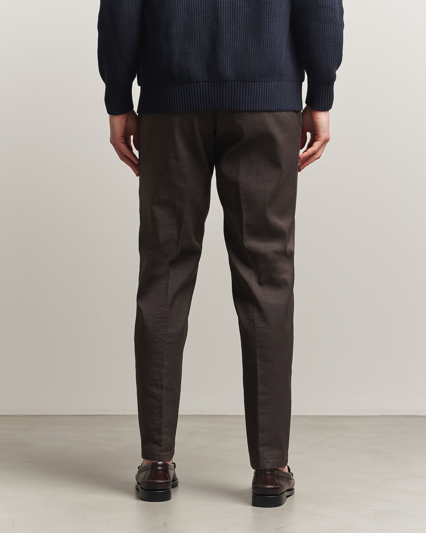 Men | Trousers | Briglia 1949 | Pleated Linen Trousers Brown