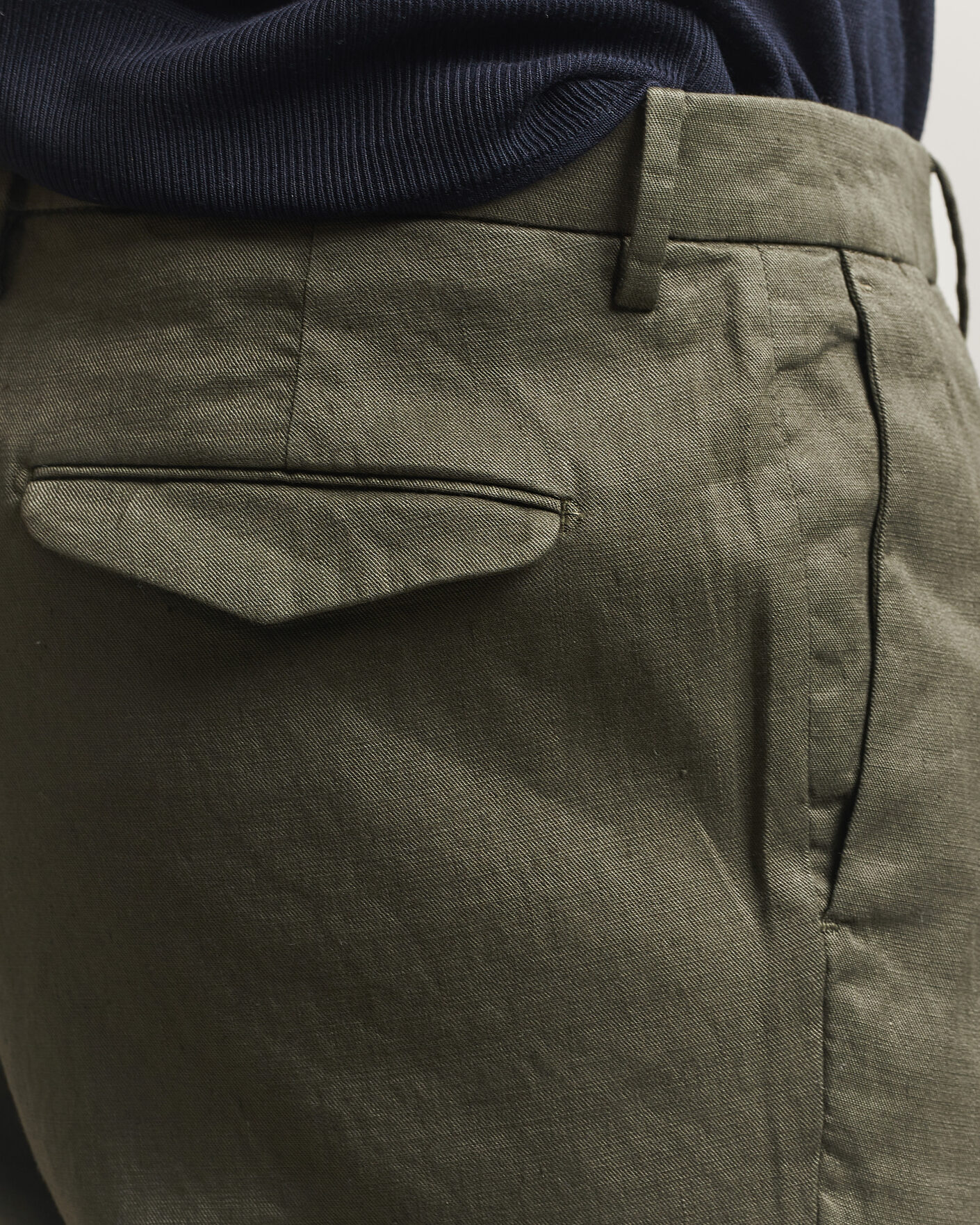 Men | Trousers | Briglia 1949 | Pleated Linen Trousers Olive